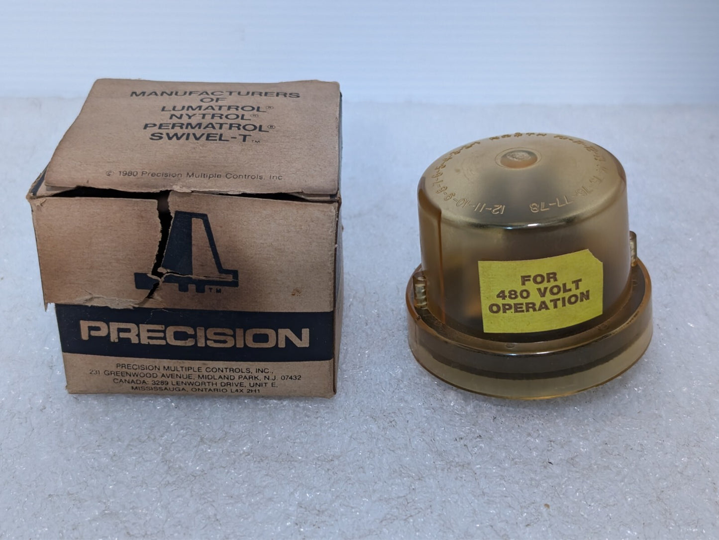 Precision Lumatrol P7-275 photo control, 480VAC in original box as pictured