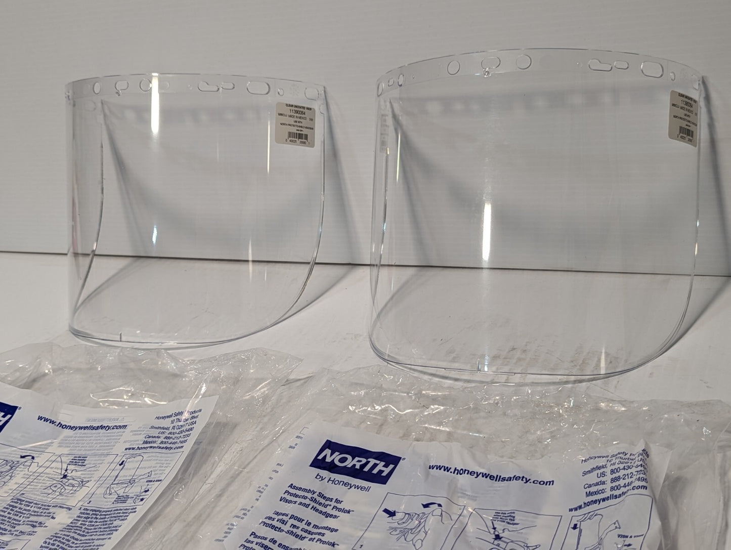 Lot of 2 Honeywell 113890064 Face Shield Visor (clear), 8.5" x 15" - Free Ship