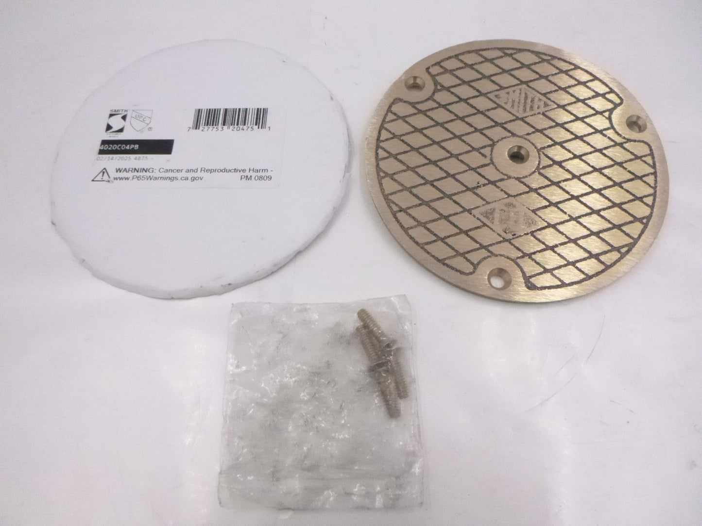 Jay R Smith 4020 Series Floor Cleanout Cover 4020C04PB Polished Bronze 5-3/8"