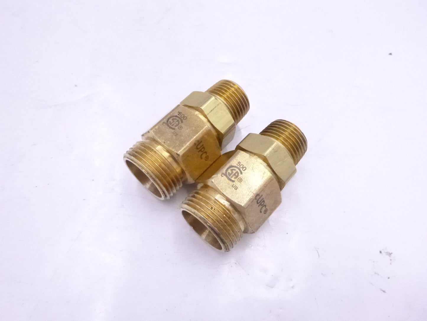2 Pack Omega 1/2" MNPT x MNPT Gas Pipe Brass Fitting for FGP-UGF-500 Adapter