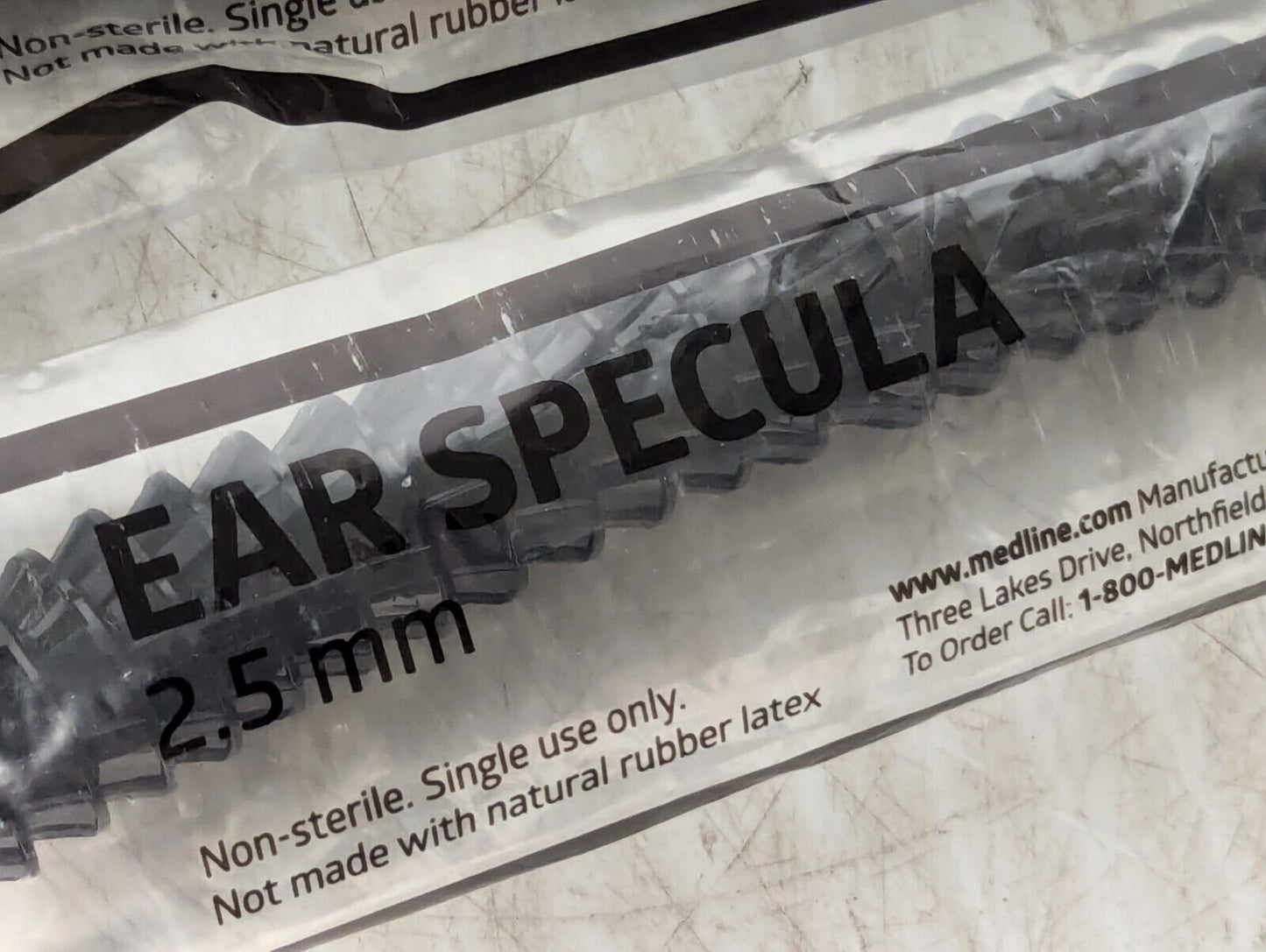 Lot of 4 Medline MDSK10321 Disposable Ear Specula for Medline Otoscopes, 2.5mm