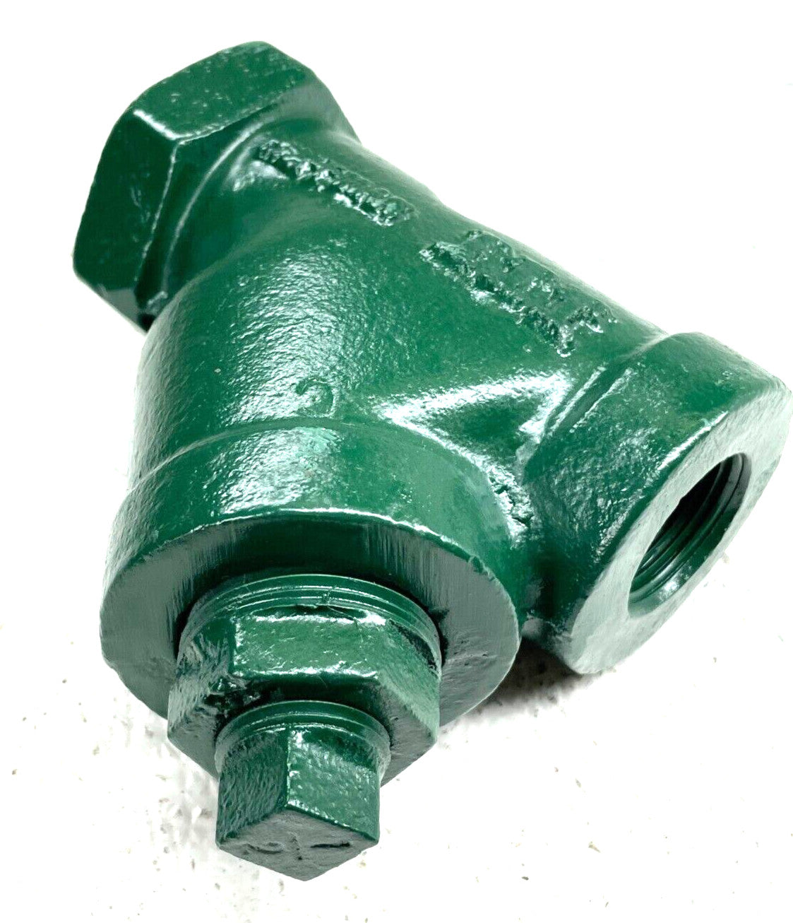 ITT HOFFMAN 3/4" NPT Cast Iron Y Strainer 250-PSI w/ Blow-Off / 20-Mesh Screen