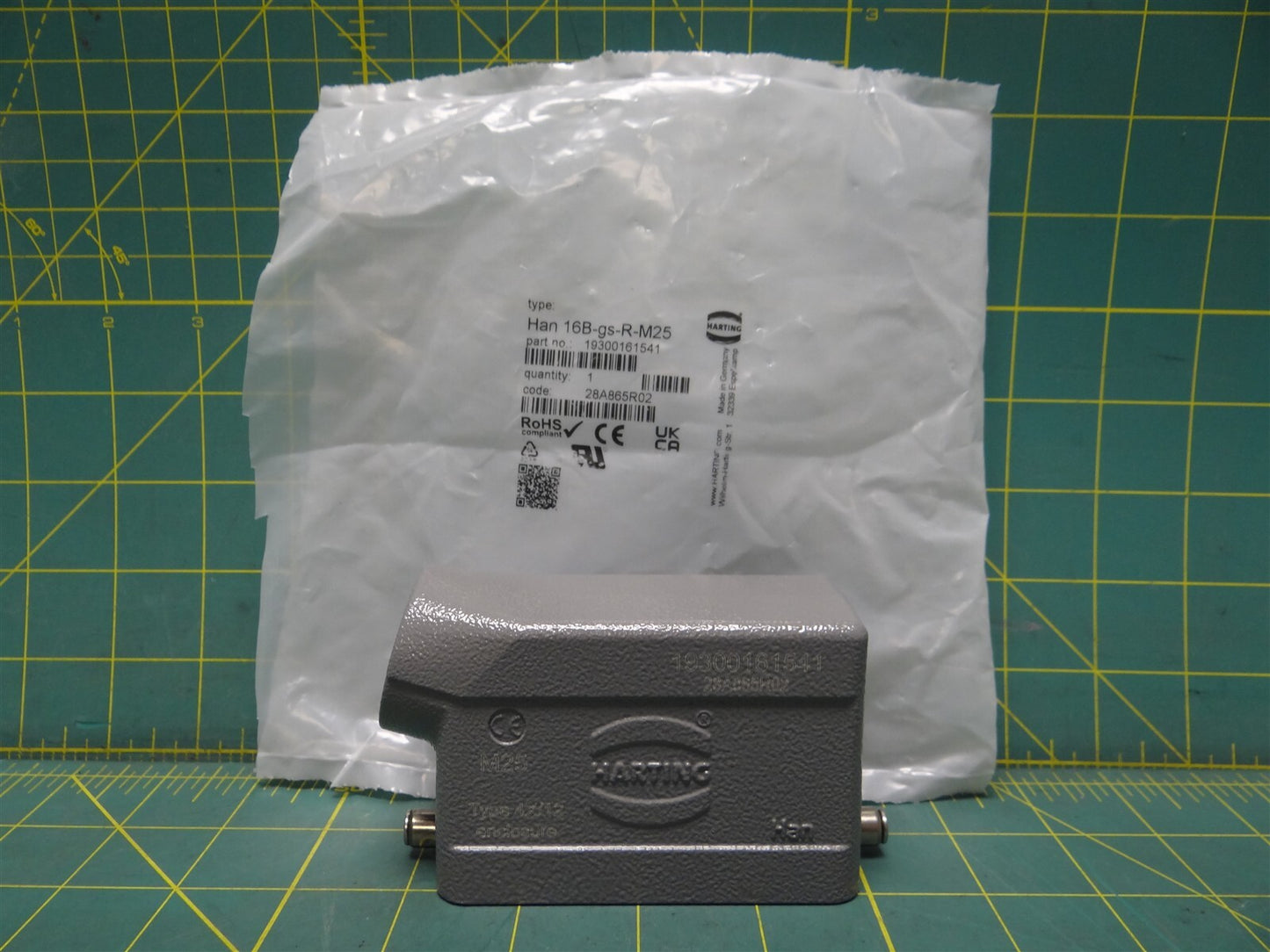 Harting HAN 16B M25 Heavy Duty Connector Side Entry Aluminum Hood 19300161541