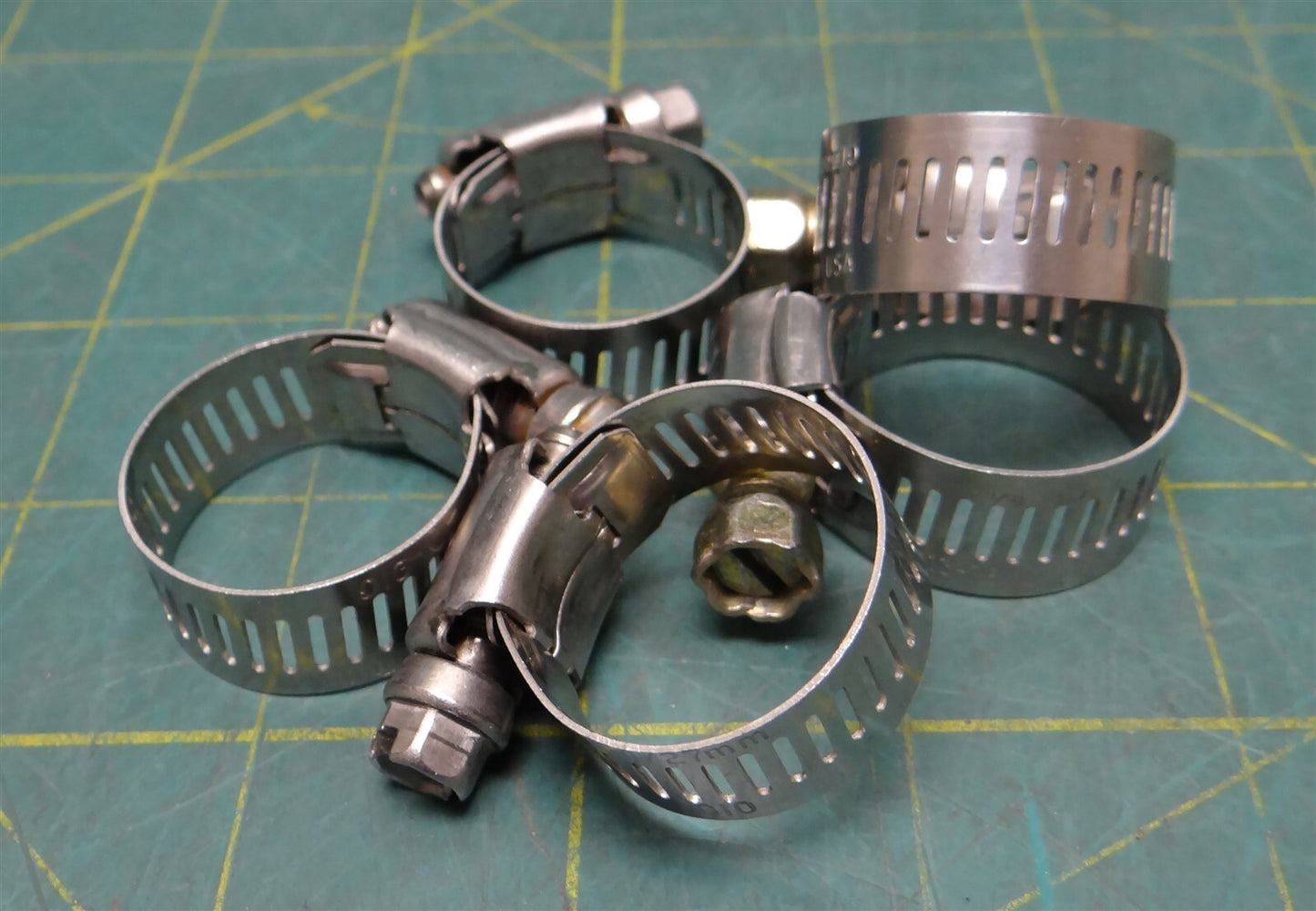 (Qty: 5) SAE #10 1/2-1-1/16" Stainless Steel Pipe Hose Clamp 14-27mm 1/2" Width