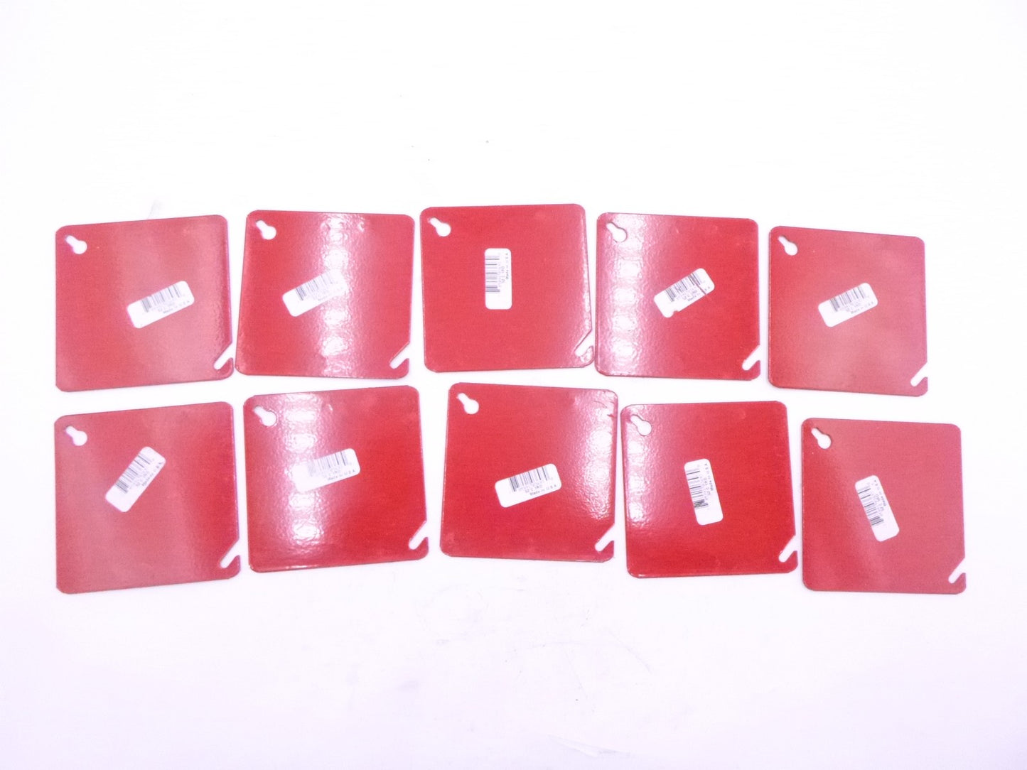 10 Pack Steel City 52-C-1RD 4" Steel Flat 4-Square Red Cover