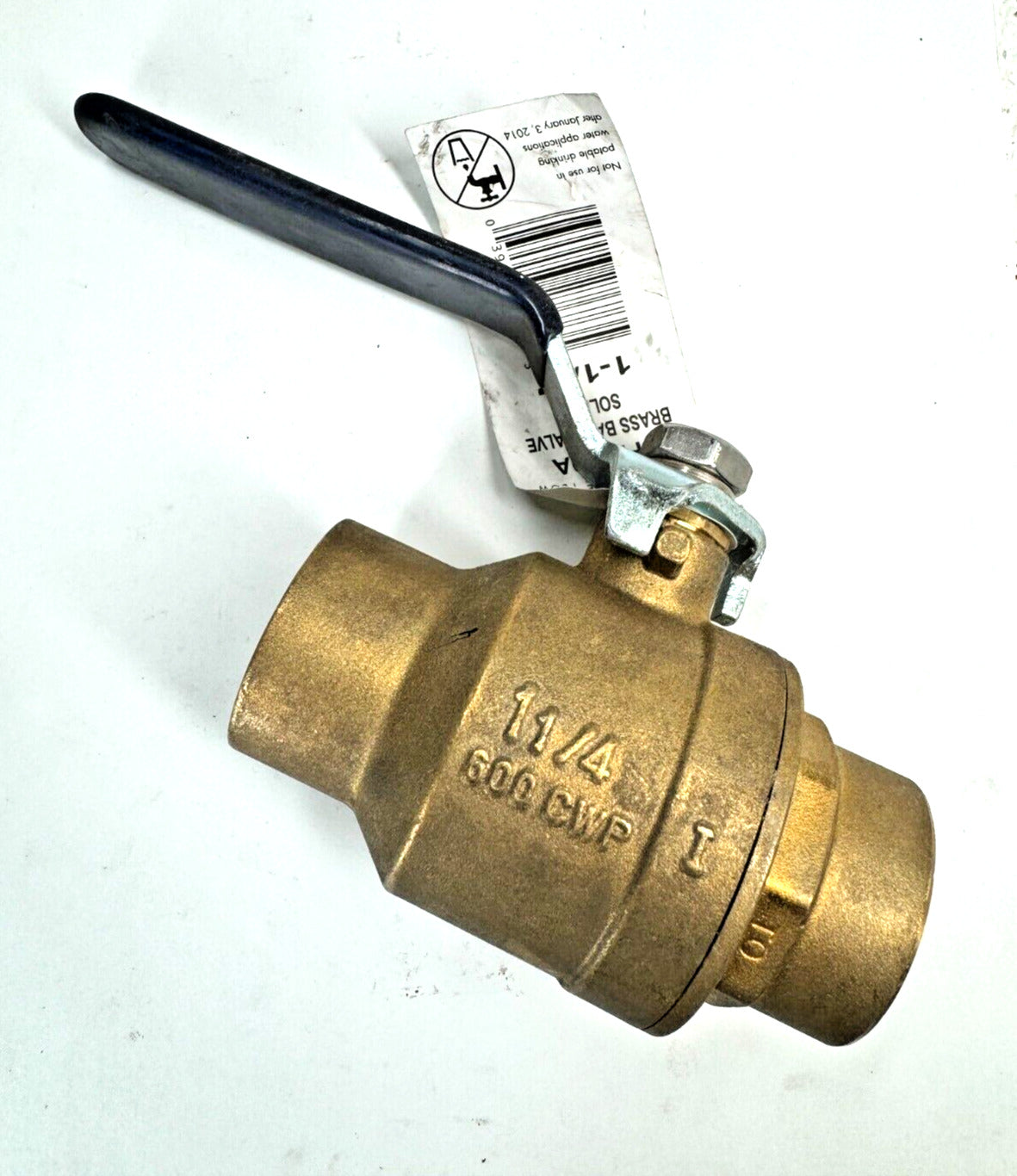 NIBCO SFP600A Brass Ball Valve 1-1/4" 600 psi WOG Solder End, Full Port