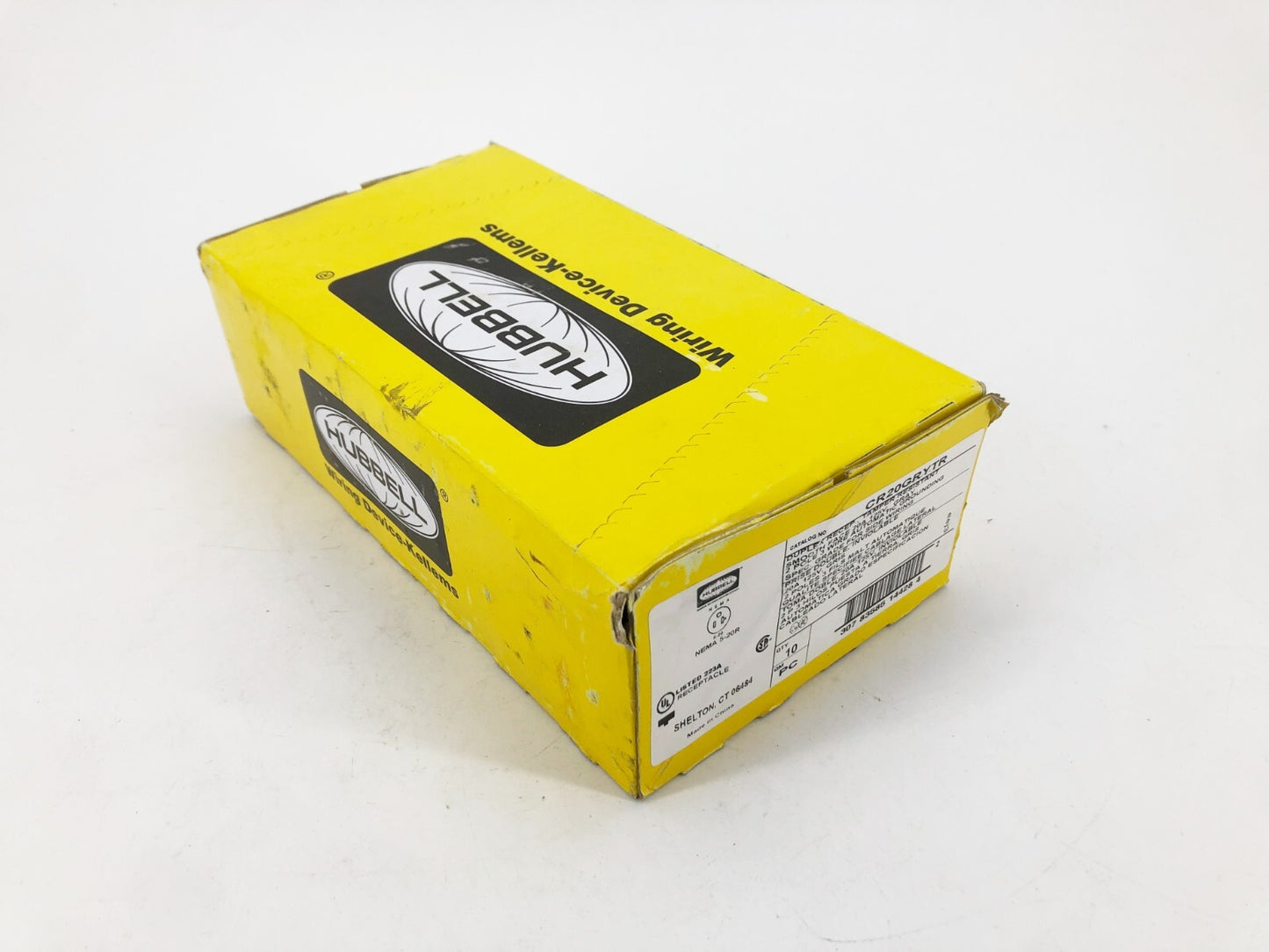 Box of 10 New Hubbell CR20GRYTR Duplex Receptacles 20A 125V Gray