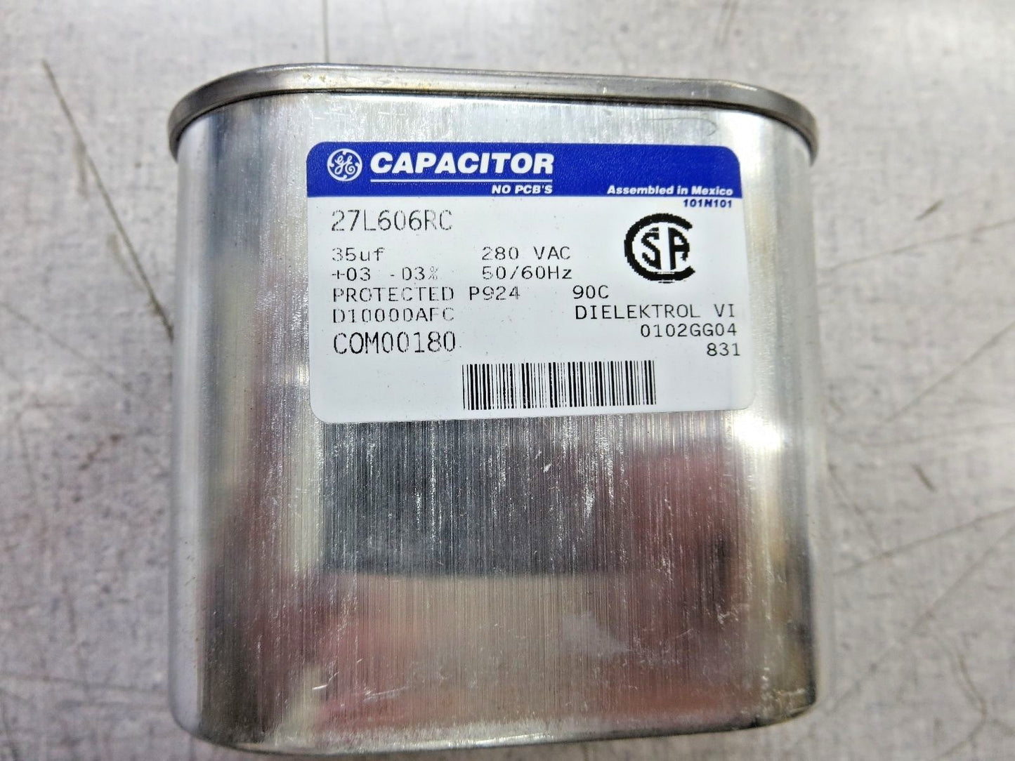 General Electric 27L606RC Oval Capacitor (35uF, 280VAC, 50/60Hz) "NEW"