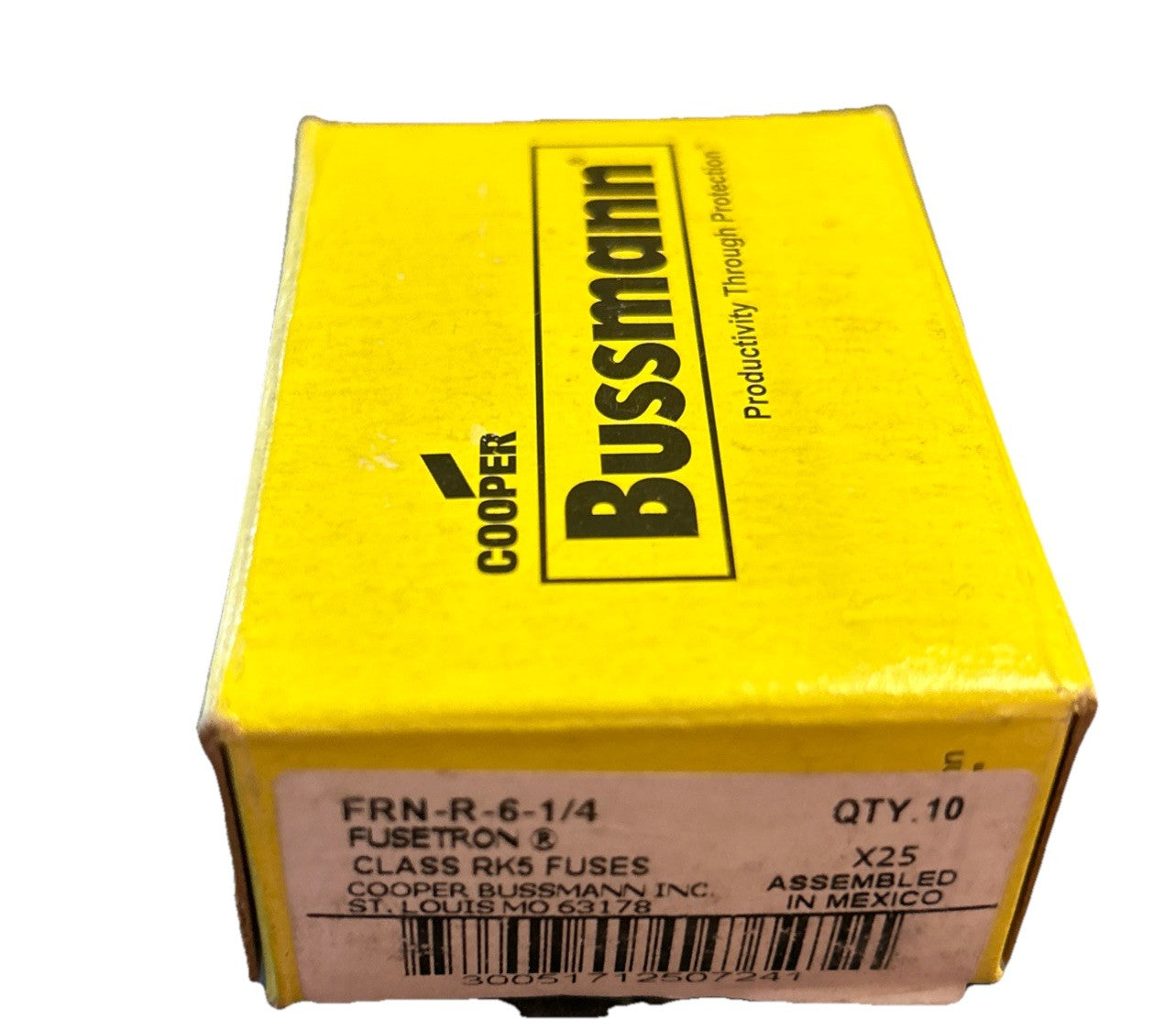 (BOX OF 7) Bussmann Fusetron FRN-R-6-1/4 Element Time-Delay Current Limiting. B4