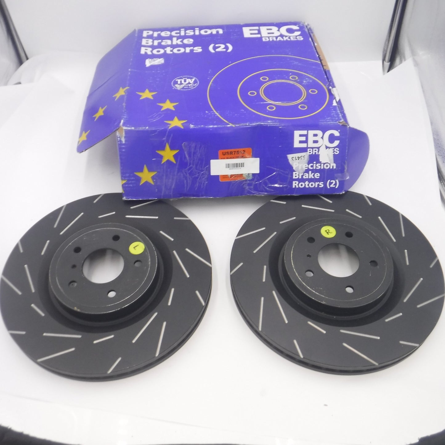 Pair of EBC Front Ultimax Slotted Rotors USR7512 For 2009-2020 Nissan 370Z