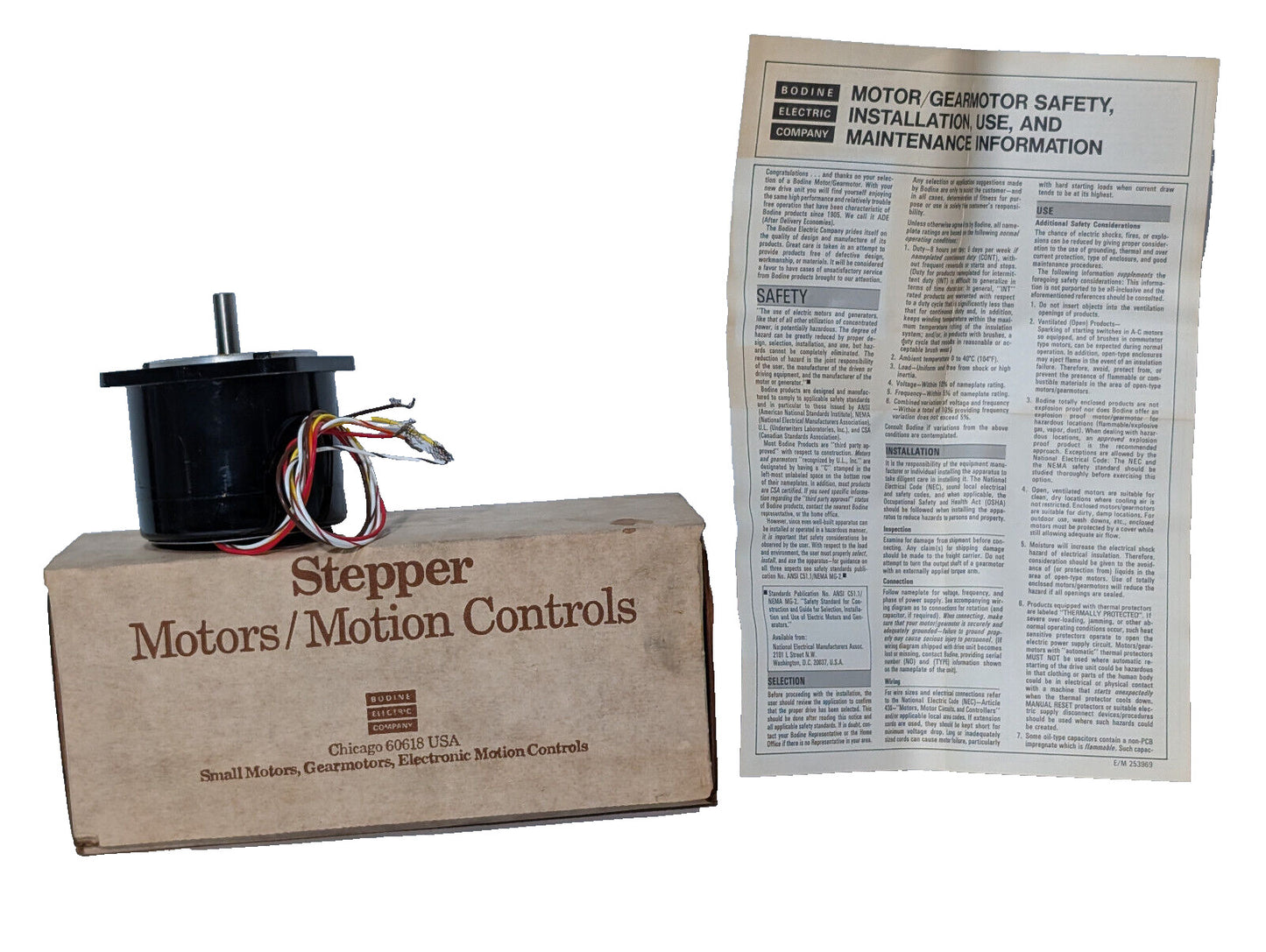Bodine Electric Co. 34T1BEHD AC Synchronous DC Stepping Stepper Motor 1.7V, 4.7A