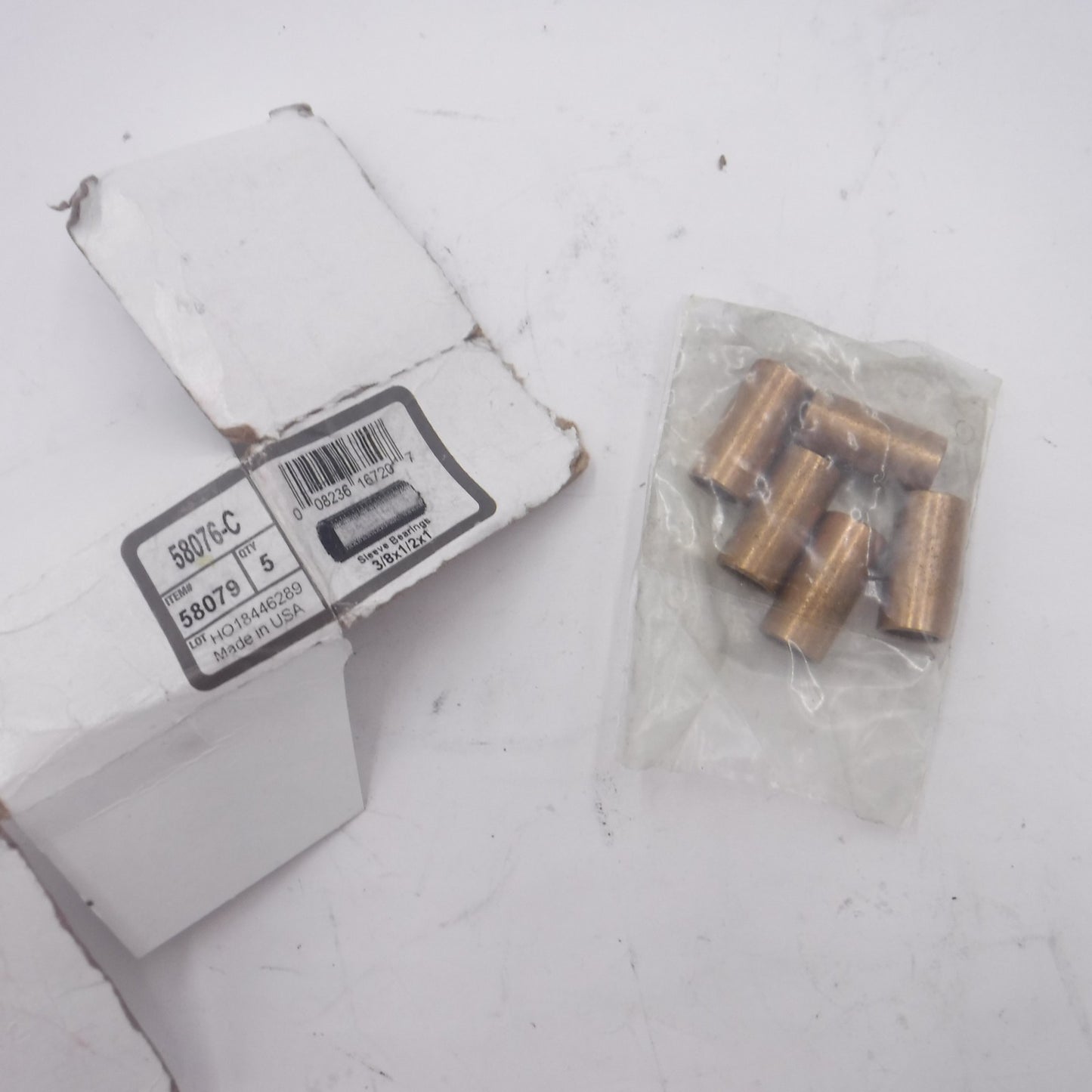 5 Pack Hillman 3/8" x 1/2" x 1" Bronze Bearings 58079