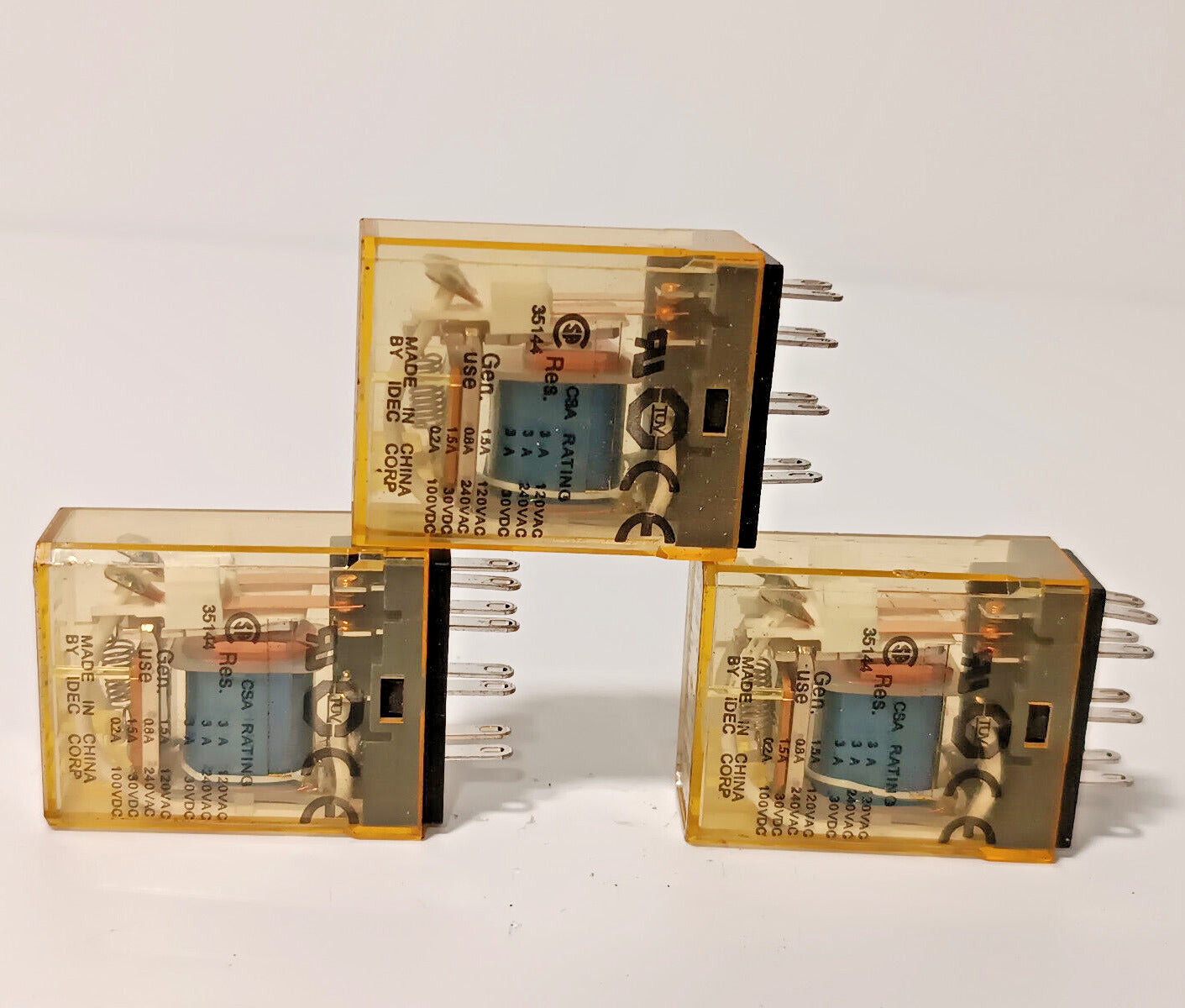 Lot of 3: IDEC RY2S-UL Relay Switches, 120V, 50/60Hz, 62514A