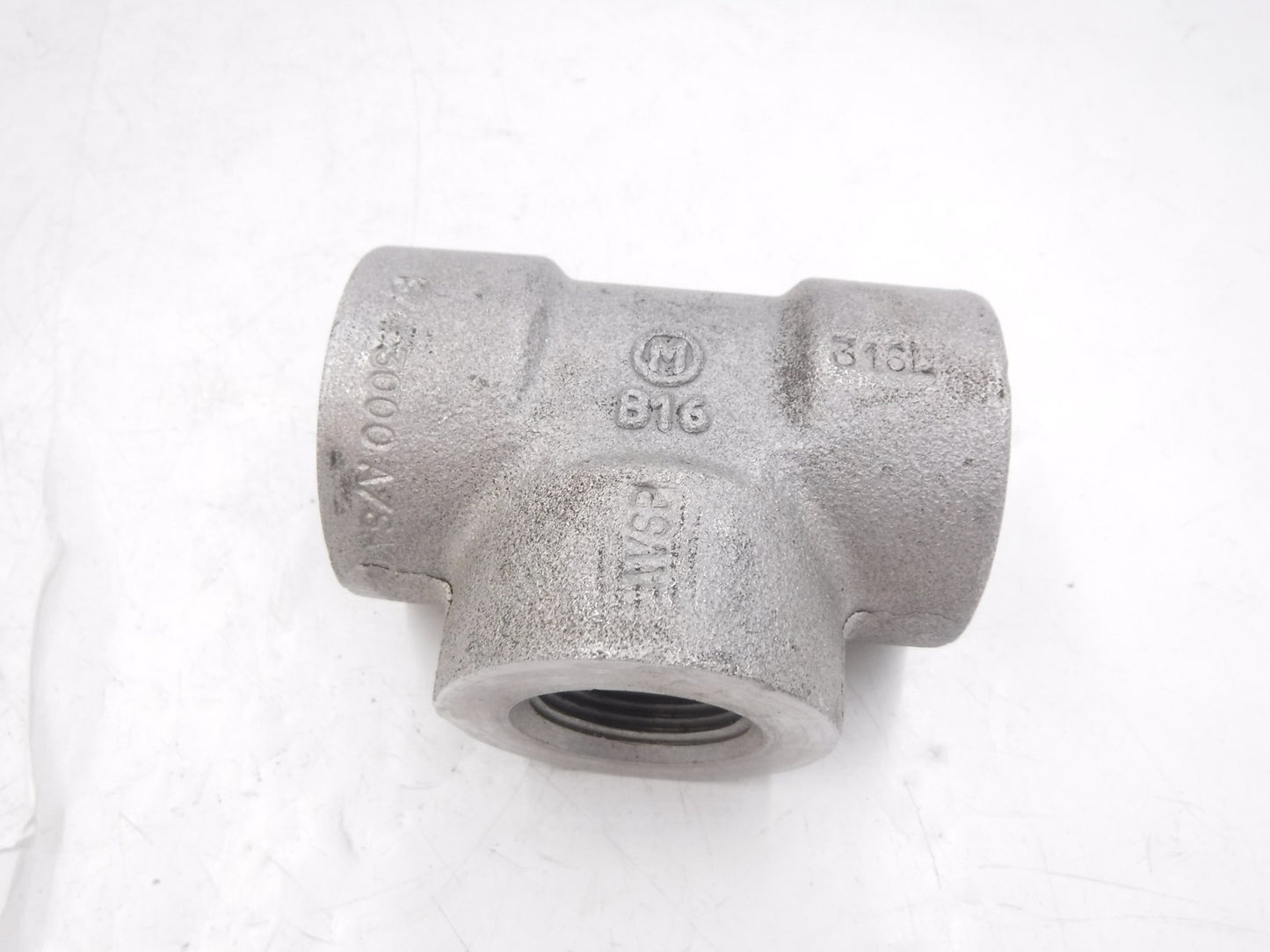 Single 3/4"FNPT 3 Way 316/316L Stainless Steel 3000# Forged Tee Fitting A/SA182