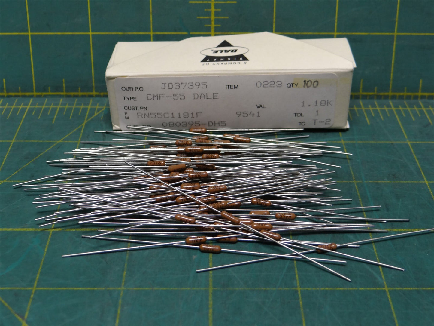 (100) Vishay / Dale RN55C1181F Metal Film Resistor 1/10watt 1.18Kohms 1% 50ppm