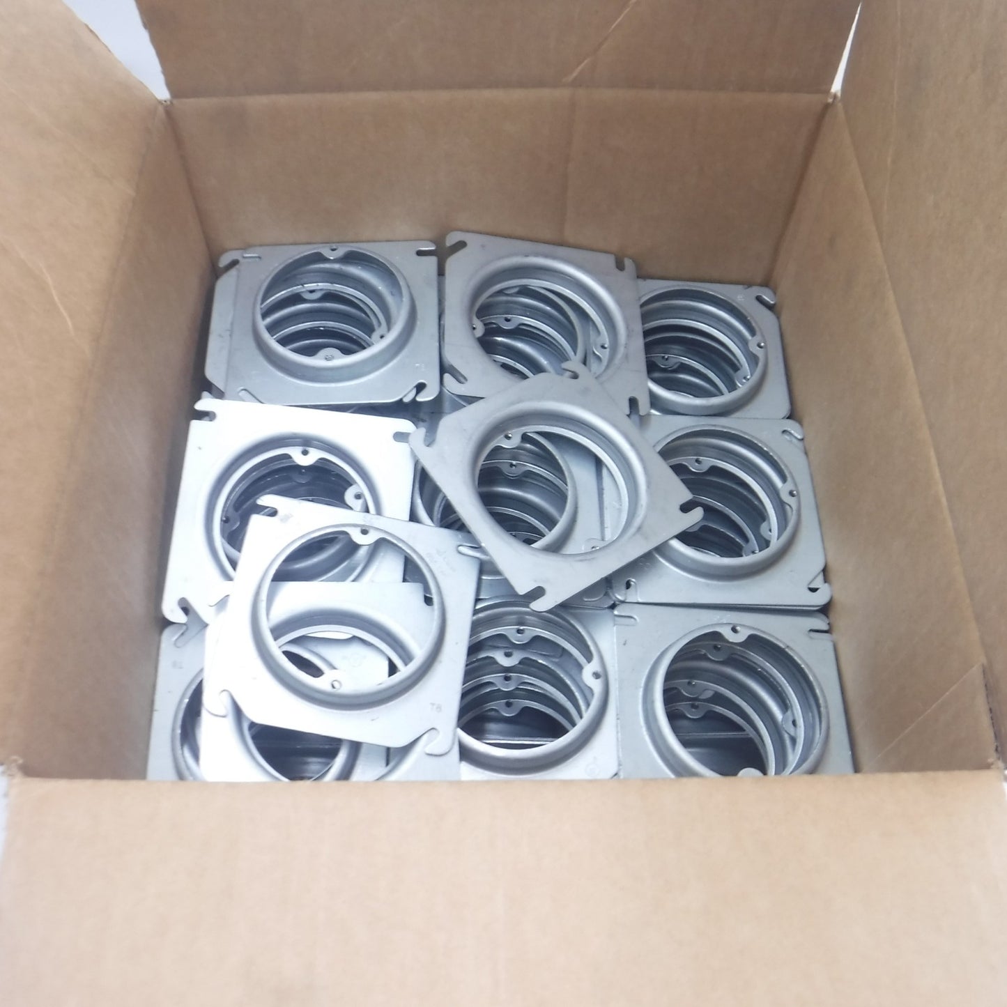 119 Pack RACO 4" Square Raised 5/8" Open Covers 2-3/4" Ears 8756