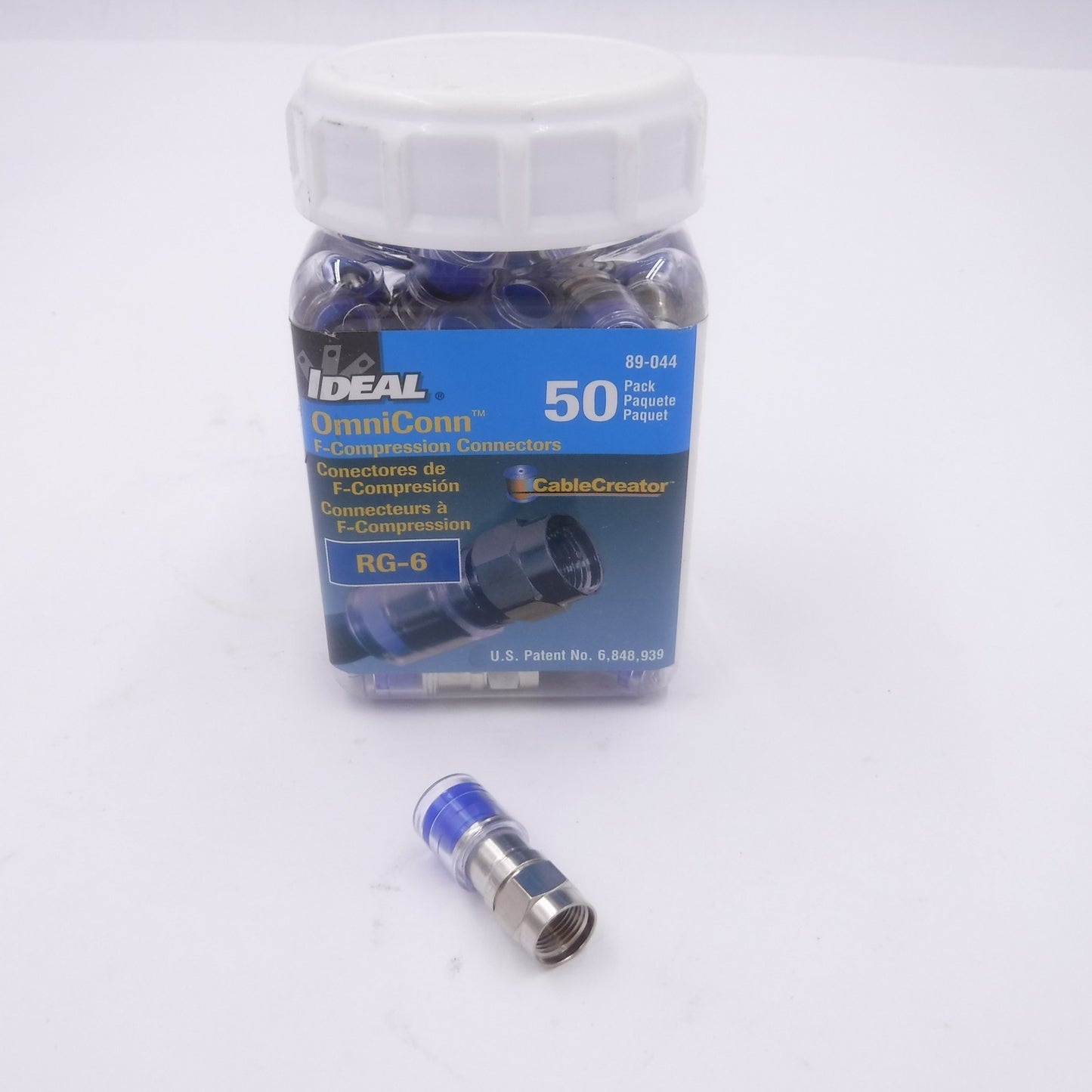 50 Pack Ideal 89-044 OmniCONN F-Type Compression Connectors RG-6 Cable