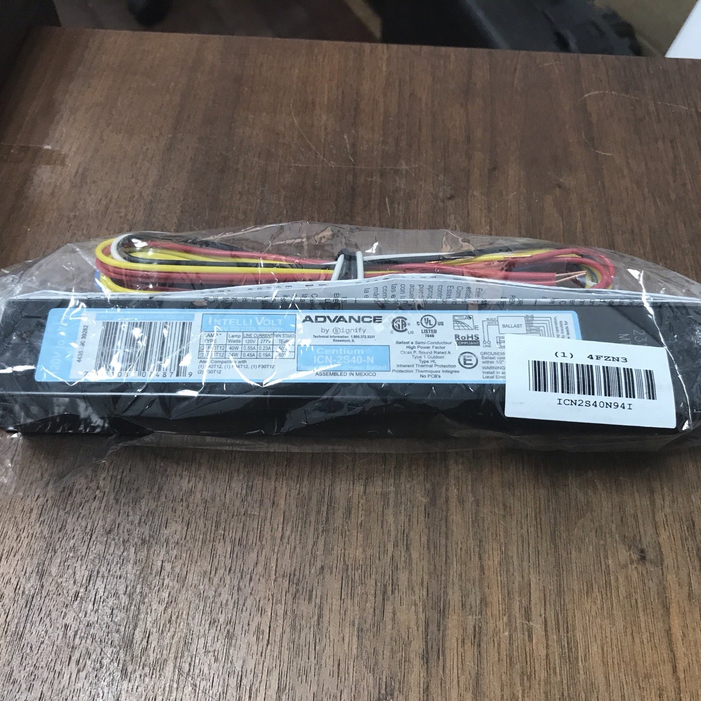 Philips Advance Centium ICN-2S40-N Fluorescent Light Ballast (New in Bag)