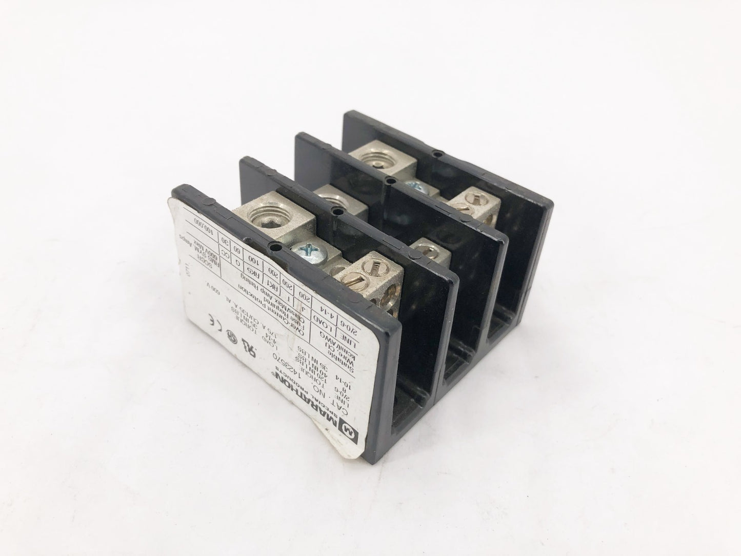 New Marathon 1423570 Panel Mount Terminal Block 175A 600V 3 Pole - No Box