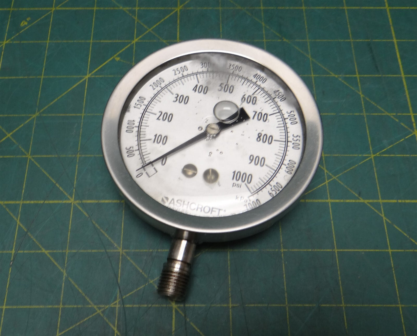 Ashcroft 35-1009AWL-02L-1000#/7000kPa Duralife Gauge 3.5" 0-7000 kPa 0-1000 PSI