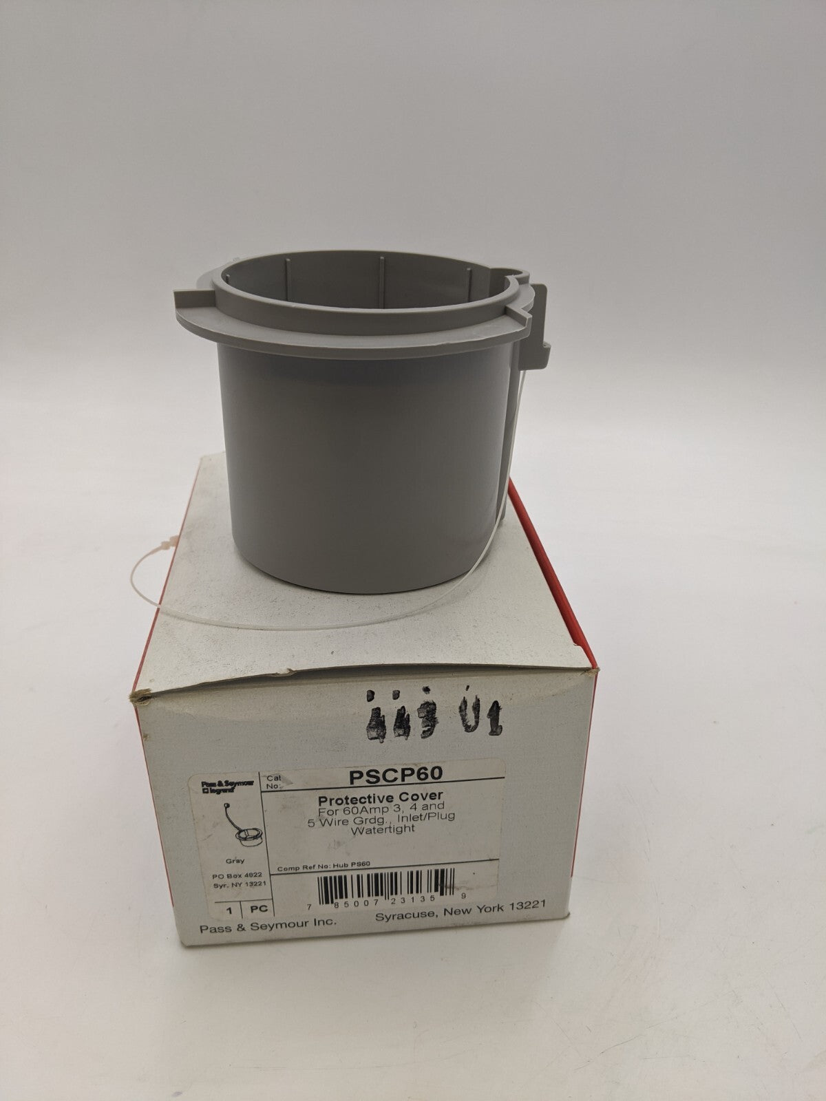 1Pc PSCP60 Protective Cover Inlet Closure Plug Watertight Gray 60A 3-5 Wire NOS