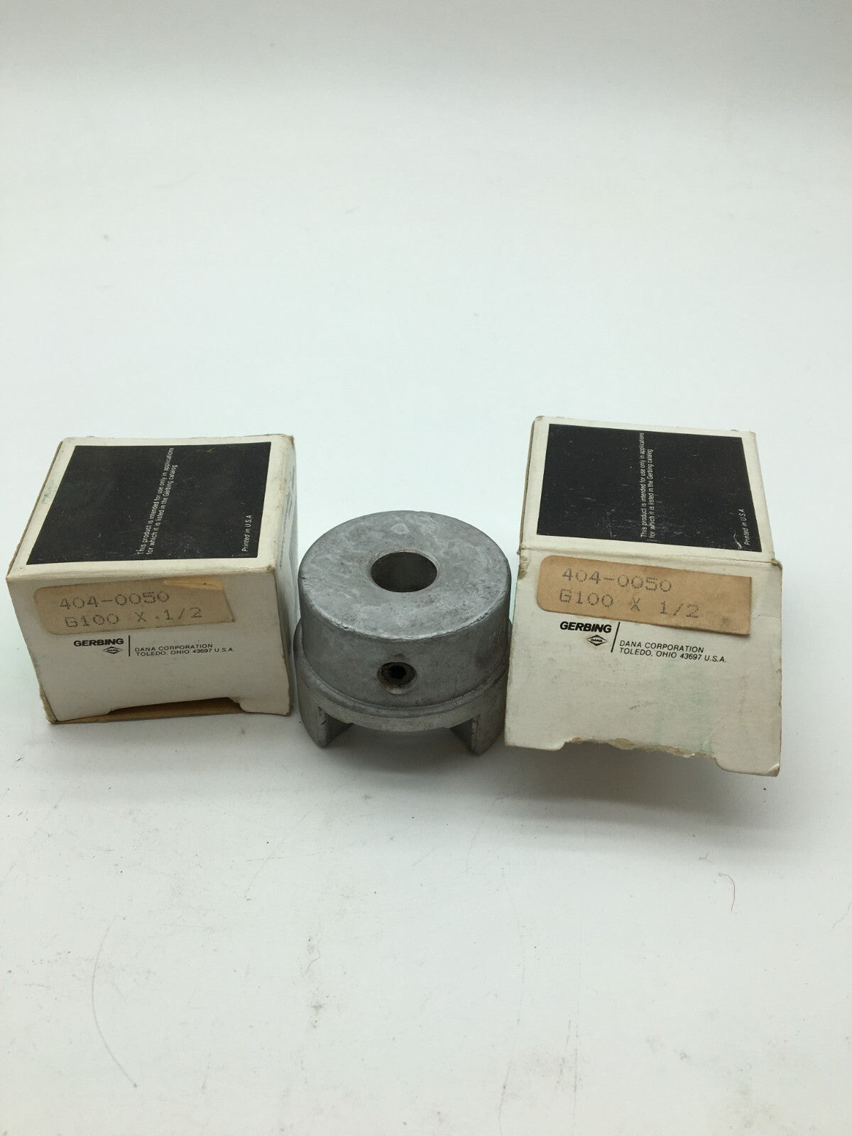 2 Piece Set Gerbing G100-1/2 Jaw Coupling Aluminum 1/2 Inch Bore Center - Silver
