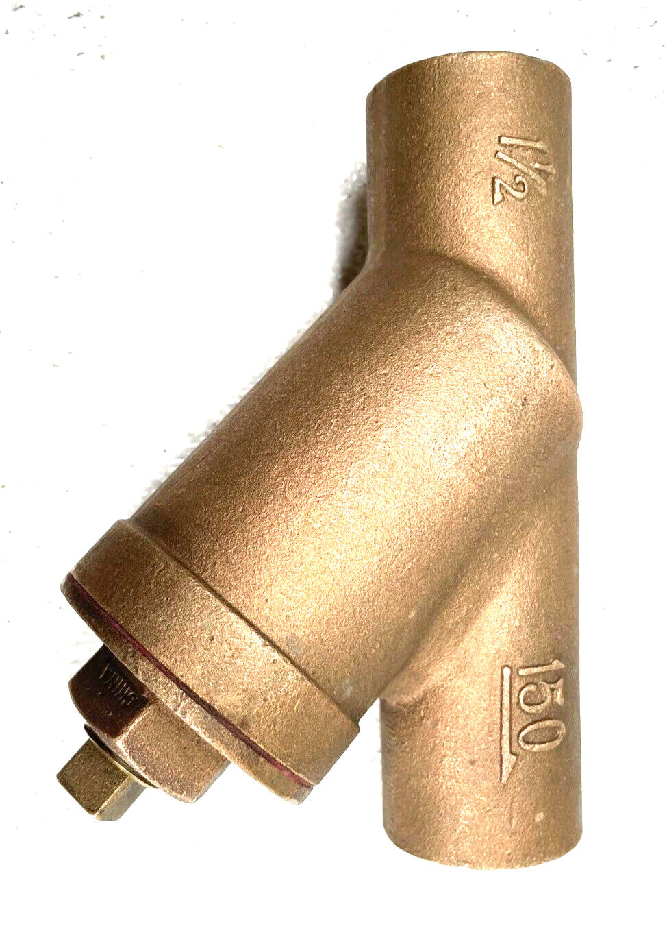 Bronze Y Strainer 1-1/2" CTS Solder Joint w/ 20-Mesh SS Screen & 1/2" Blow-Off