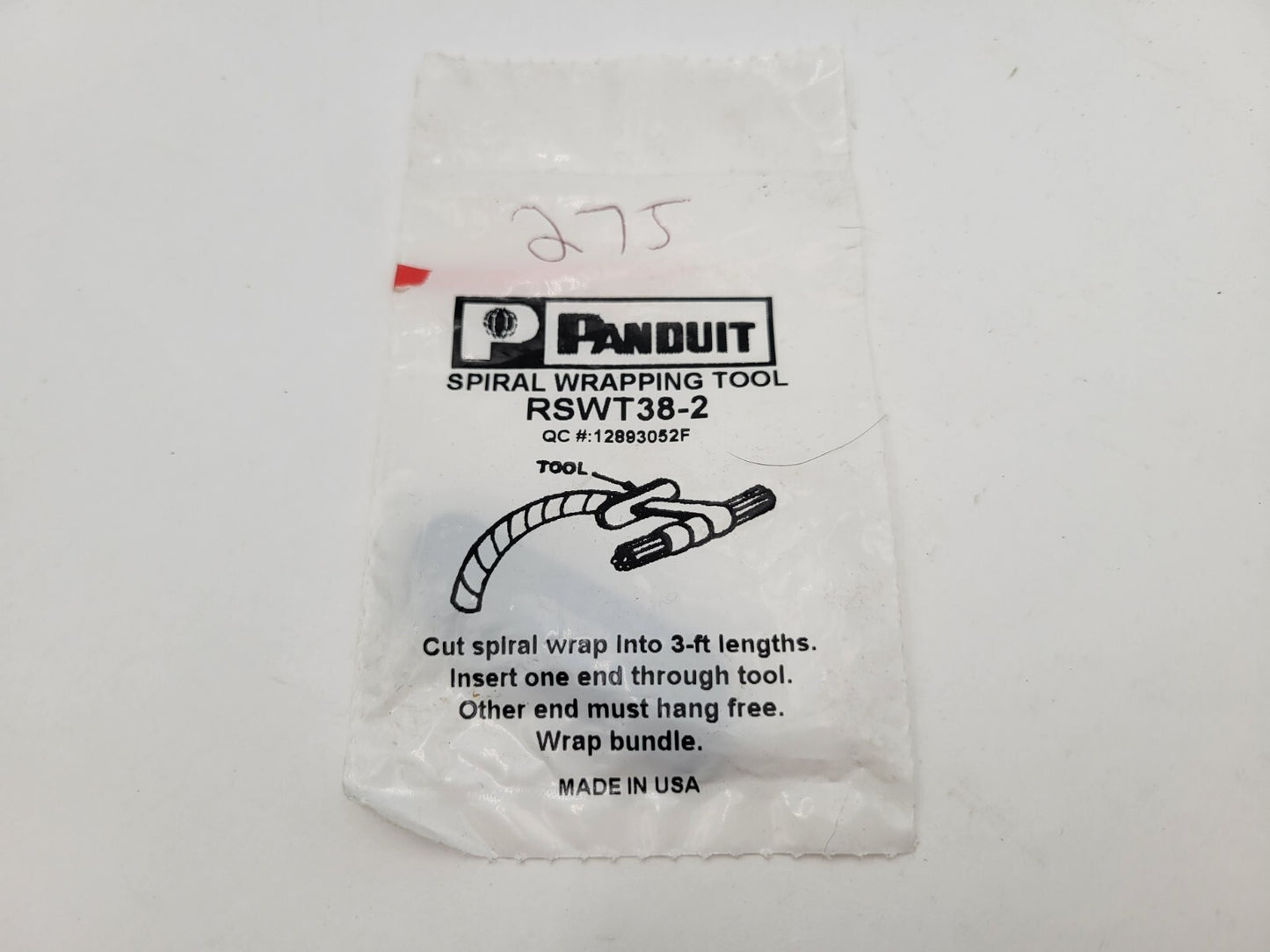 2PC Panduit RSWT38-2 Spiral Wrapping Tool RSWT382 2 Pack NOS