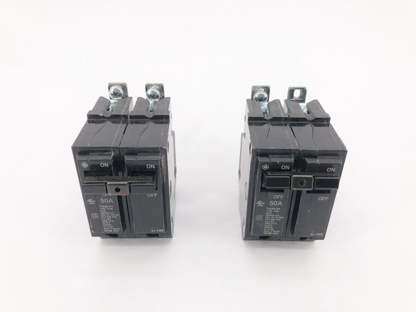 Lot of 2 New General Electric THQB2150 Circuit Breakers 50A 120/240V 2P - No Box