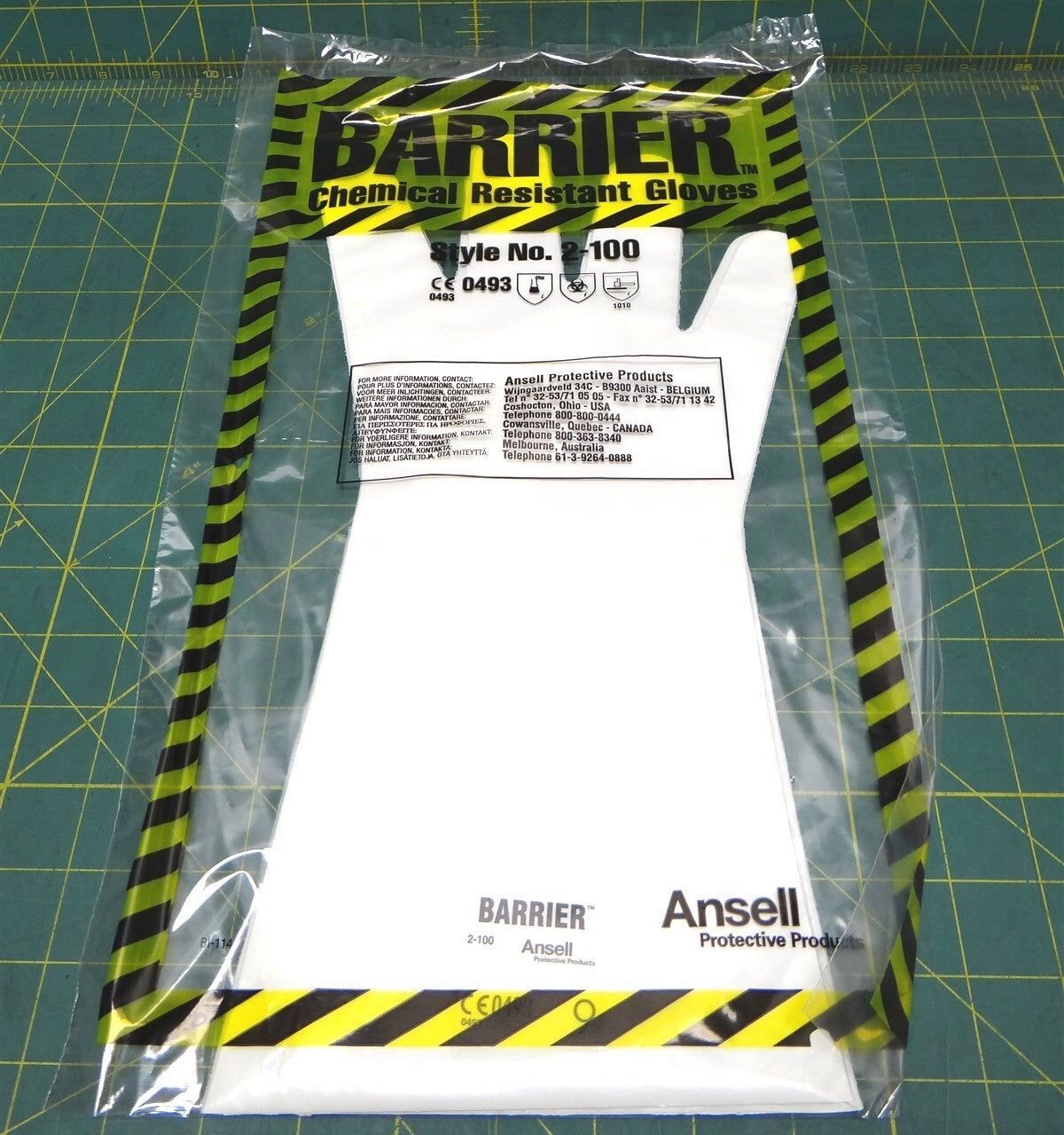 Ansell Protective Products Barrier Chemical Resistant Gloves Style No. 2-100