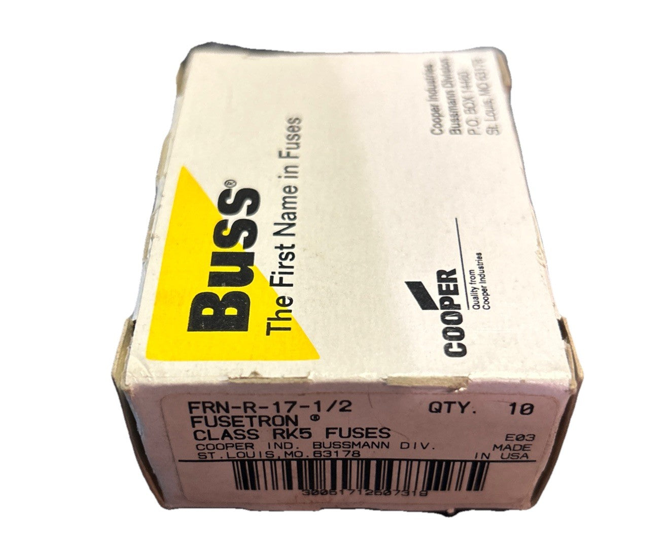 (BOX OF 10) FRN-R-17 1/2 Dual Elem Time-Delay Current Limiting Fuse Rk5 250V. B4