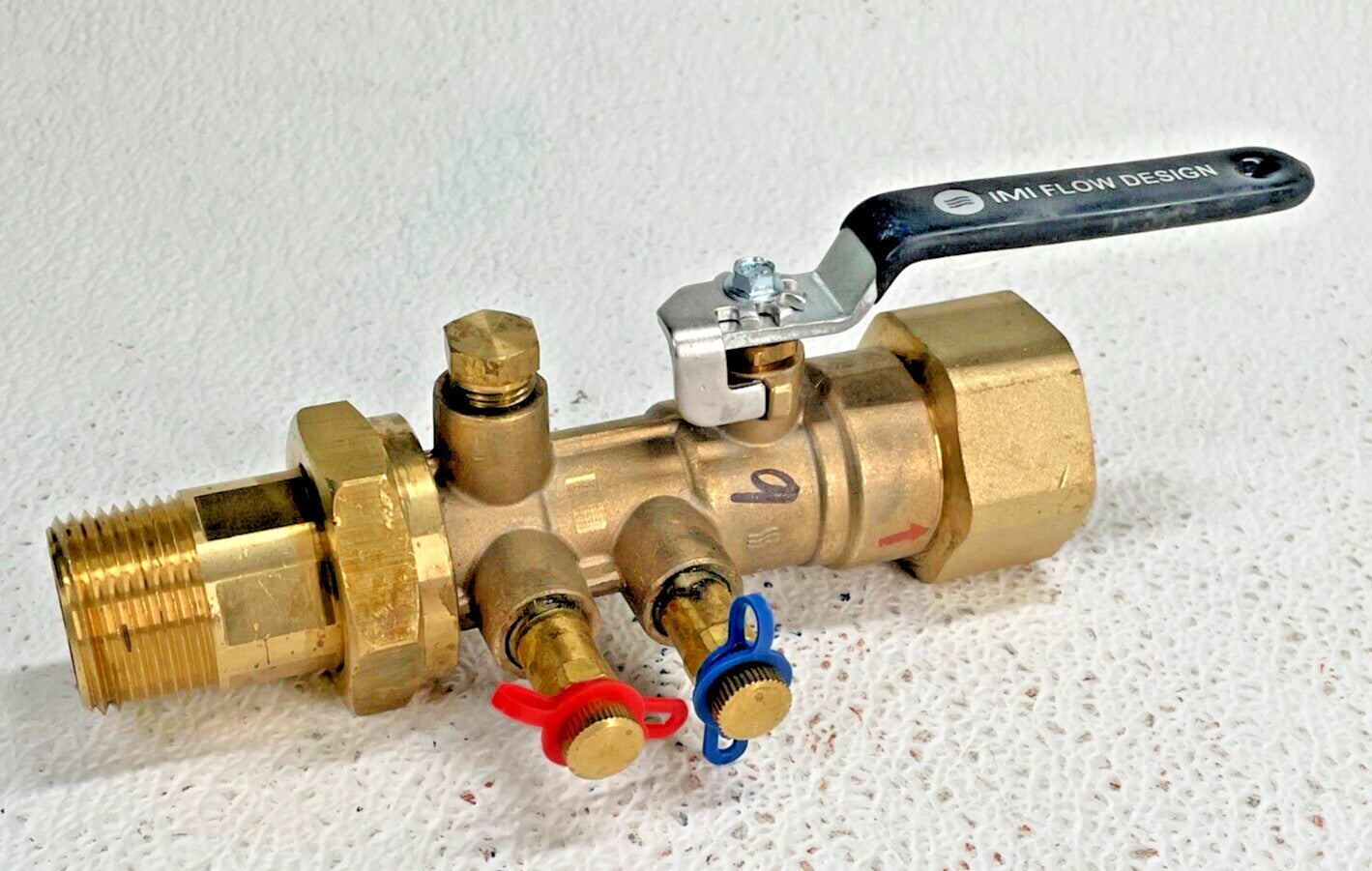 IMI FLOW UA Venturi Balancing Ball Valve 1-1/4" FNPT x 1" MNPT, 5.8-21 GPM, 18Cv