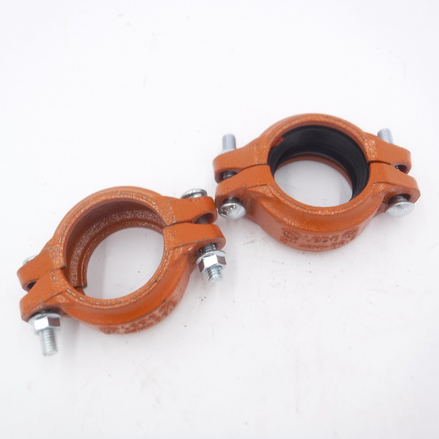 2 Pack LEDE 2" Grooved Pipe Coupling 60.3mm Orange w/Orange Gasket SEE DESC