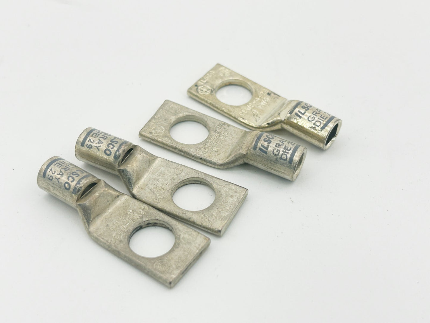 New Lot of 4 Ilsco CSWS-4-38 Copper Compression Lug 4AWG 13/32 Short Barrel