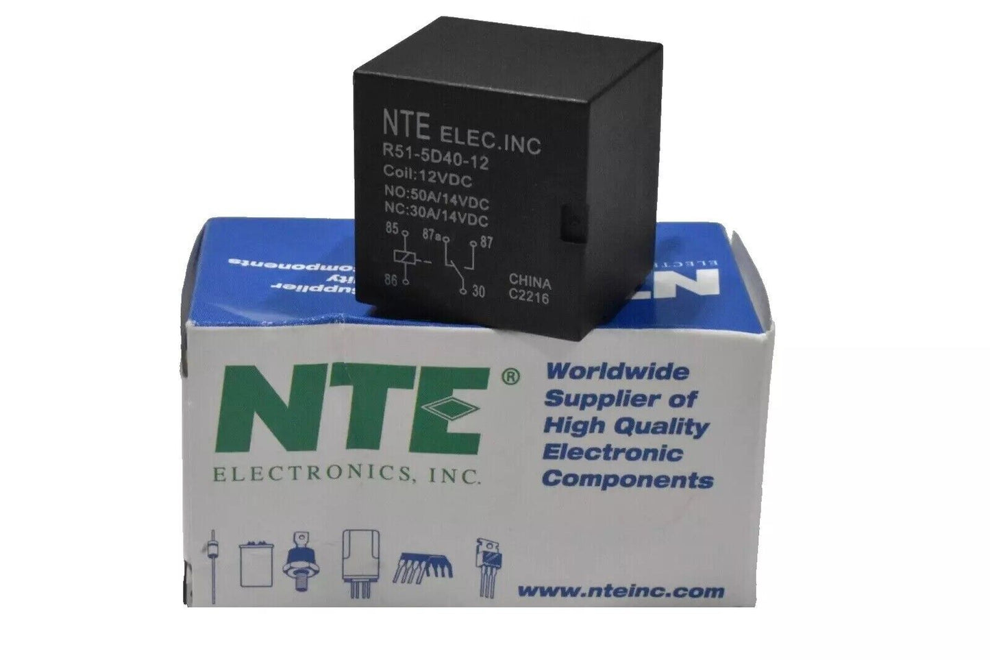 NTE R51-5D40-12 Automotive Relay 5 Terminal 12VDC New