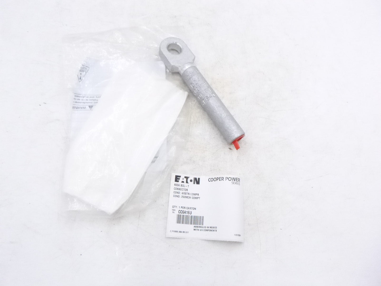 Eaton Cooper CC6A16U Loadbreak Elbow Crimp Connector 600A 4/0AWG 1 Hole