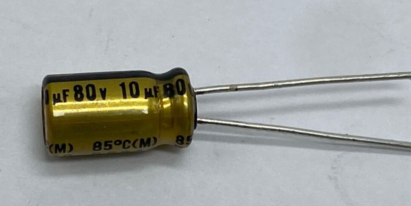 Nichicon UFG1K100MEM Fine Gold polarized electrolytic capacitor 10uf/80V