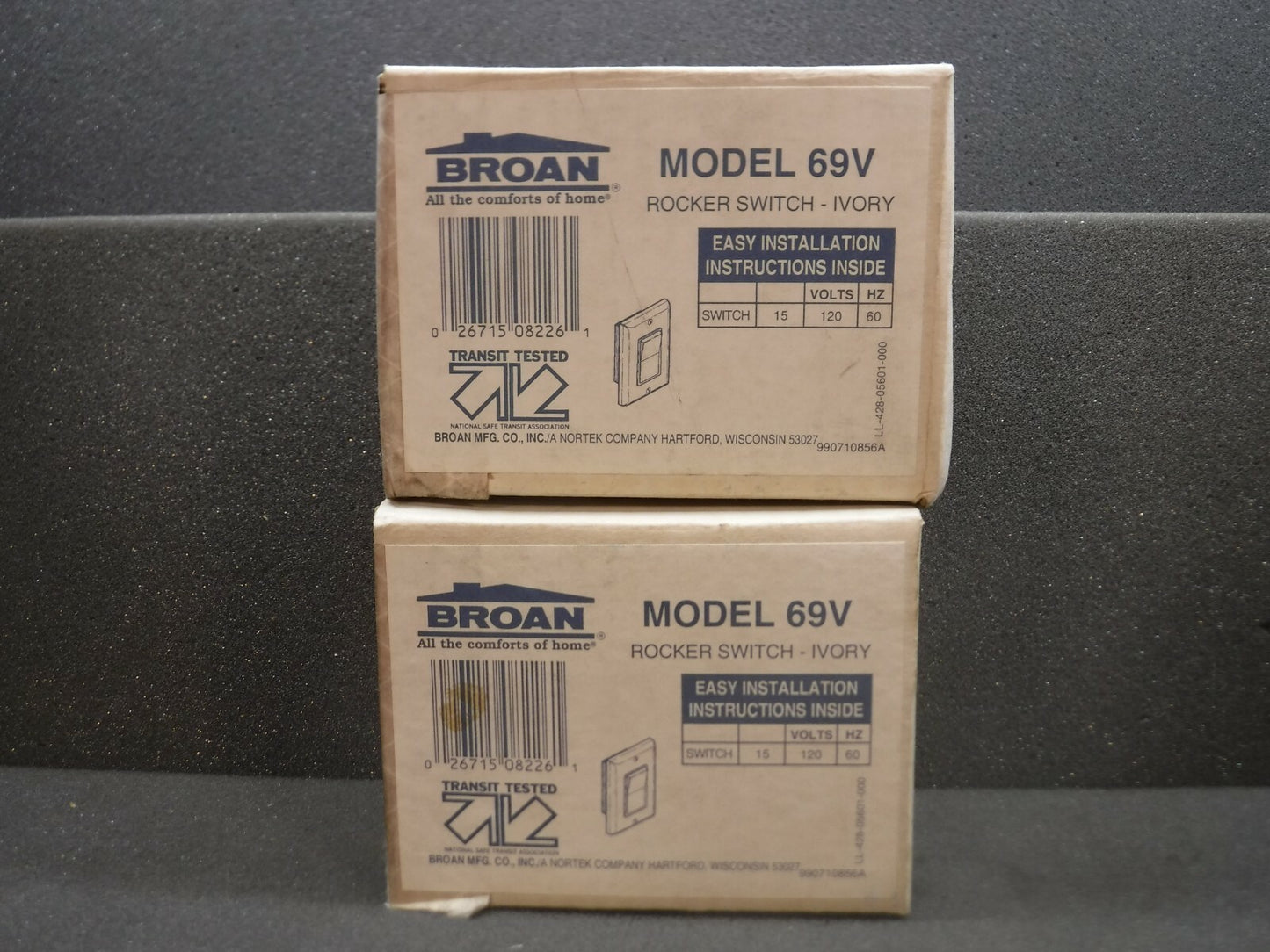 Broan 69V, Rocker Switch-Ivory, 990710856A (New-Open Box) * Lot of 2 *