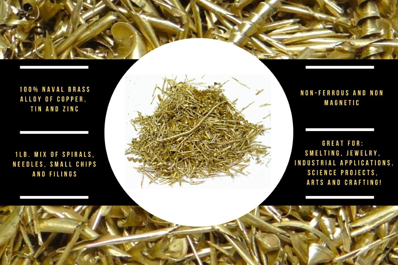 1lb. of Unique Naval Brass Shavings Filings Turnings Chips Science Orgone Art