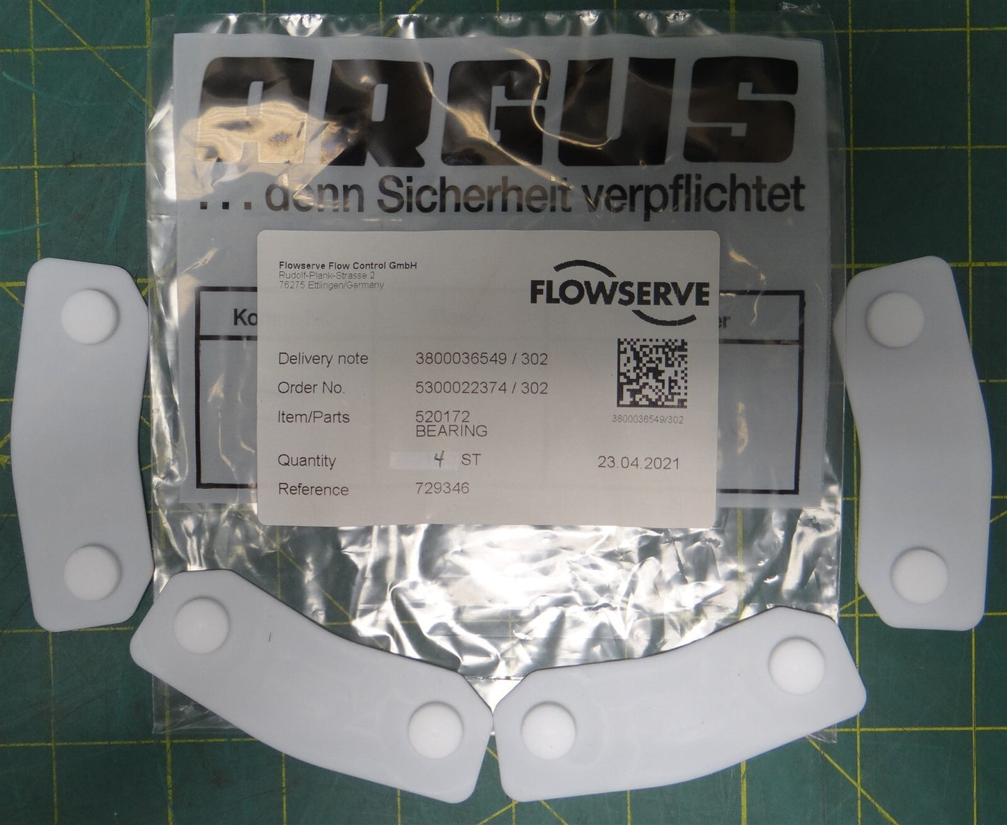 (4 pk) Flowserve 520172 729346 Plastic Replacement Parts 3.25" L 1.5" W 0.08" H