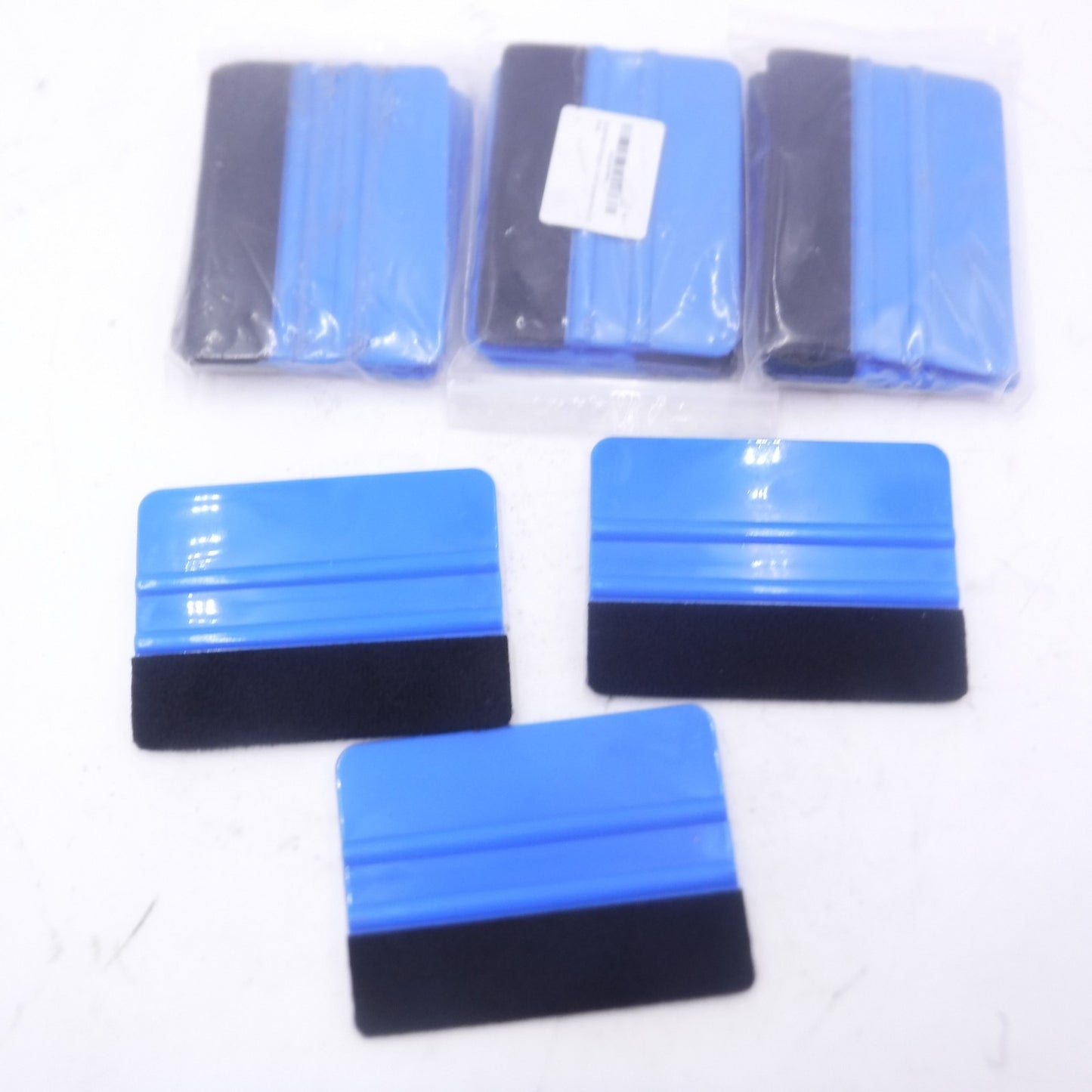 12 Pack 4" Durable Black Felt Edge Squeegee for Car Vinyl Film, Wrapping Decal