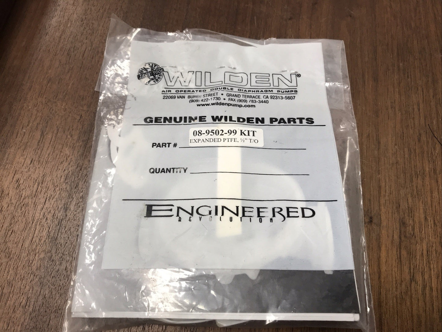 Wilden Pump 08-9502-99 Gasket Tape Kit 08950299KIT Expanded PTFE 1/2 T/O