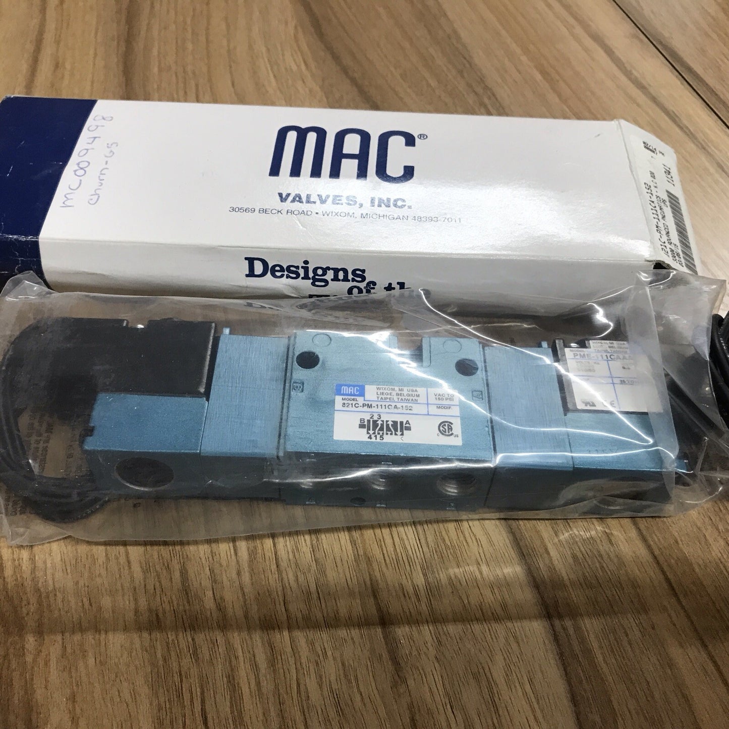 Mac Valves 821C-PM-111CA-152 Pneumatic Solenoid Valve Advanced Pneumatics