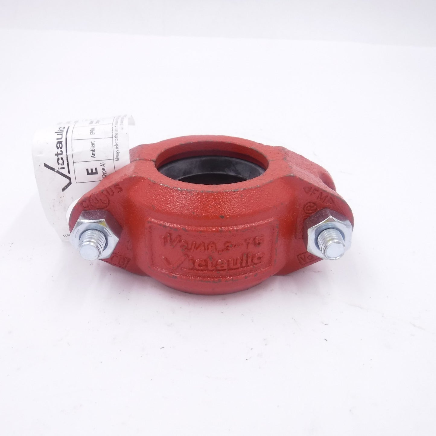 Victaulic Style 75 1-1/2" Flexible Coupling Grade E Gasket Ductile Iron Orange