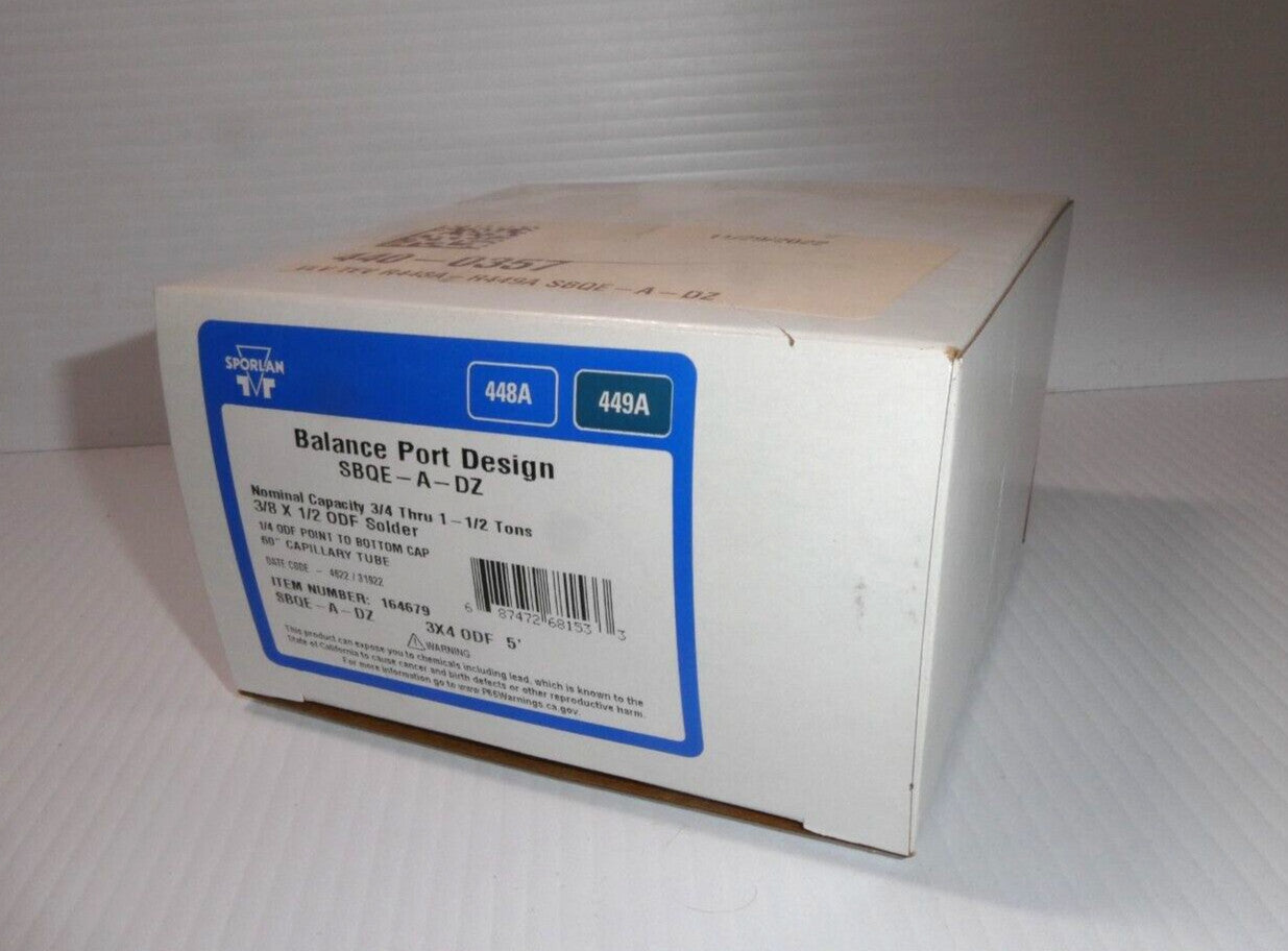 SPORLAN SBQE-A-DZ ( 164679) 3/8 x 1/2 ODF Solder 3/4 Thru 1-1/2 Tons R-449A