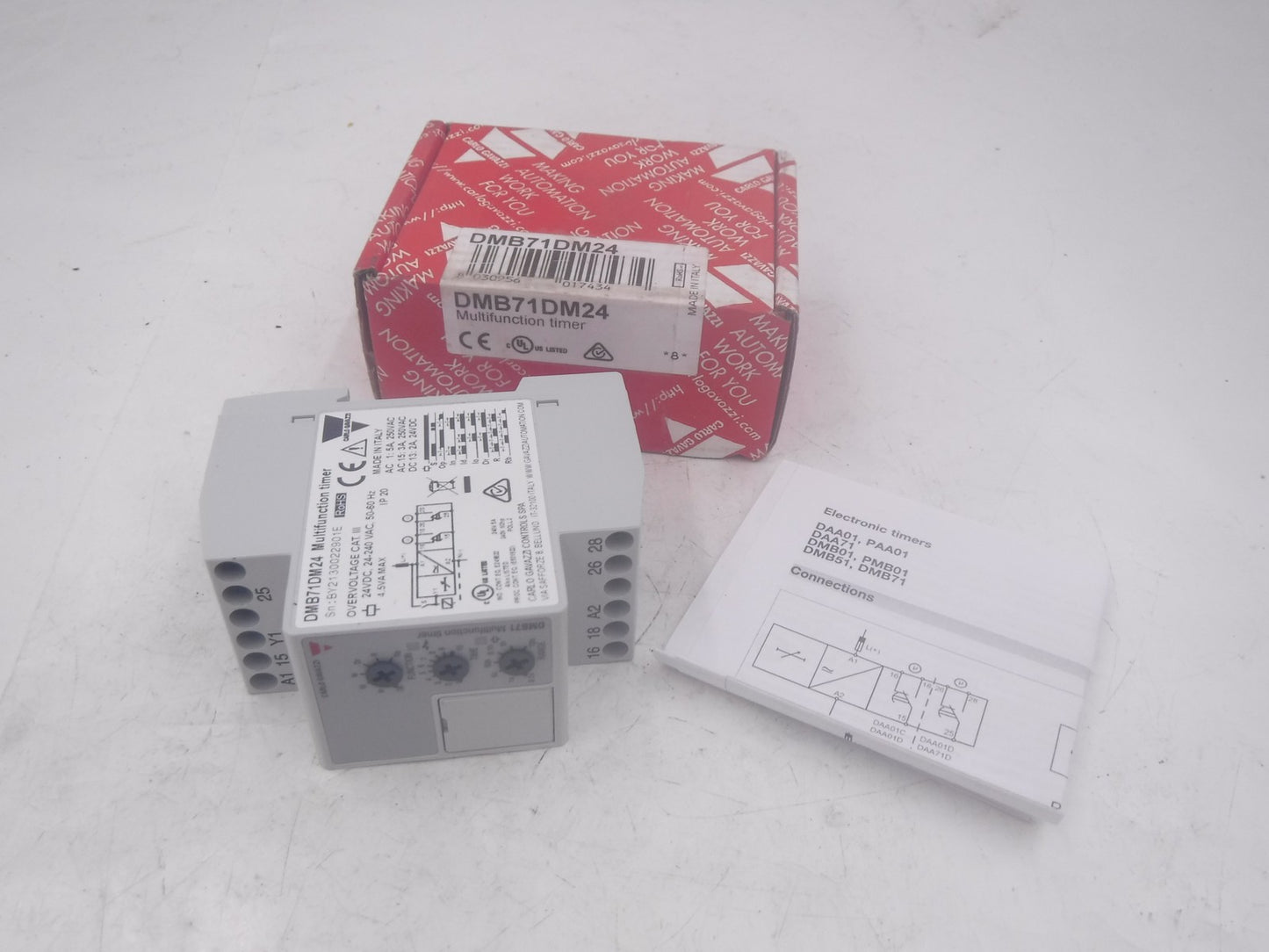 Carlo Gavazzi 24-240VAC 7 Mode Time Delay DIN Rail Mount Analog Timer DMB71DM24