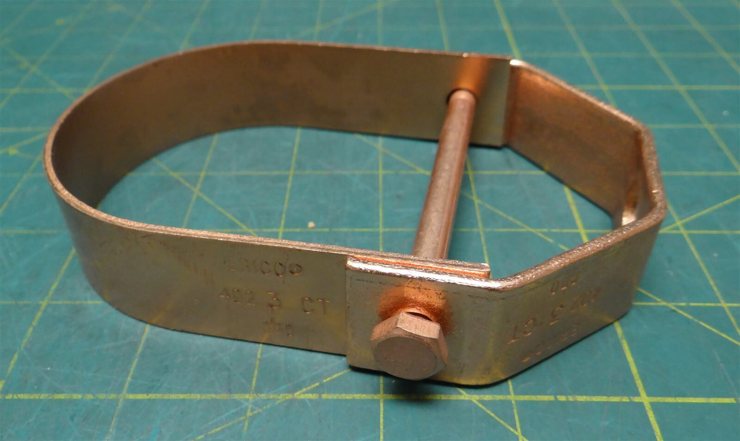 Erico 402-3-CT 3" Copper Plated Steel 402 Clevis Hanger 5-1/2"L x 3-3/4"W x 1"H