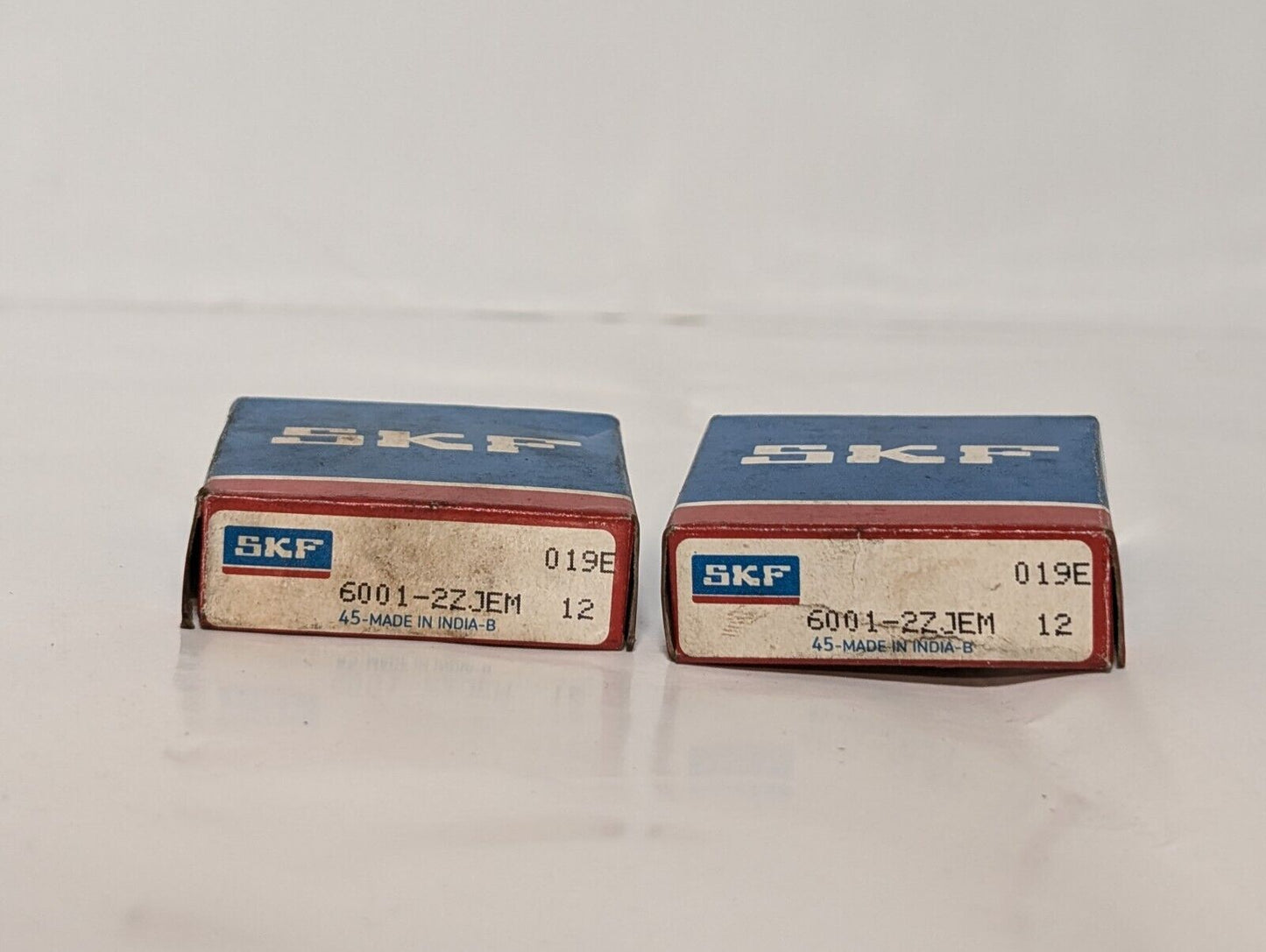 Lot of 2 SKF 6001-2ZJEM Deep Groove Ball Bearings, Bore: 0.472", OD: 1.102"