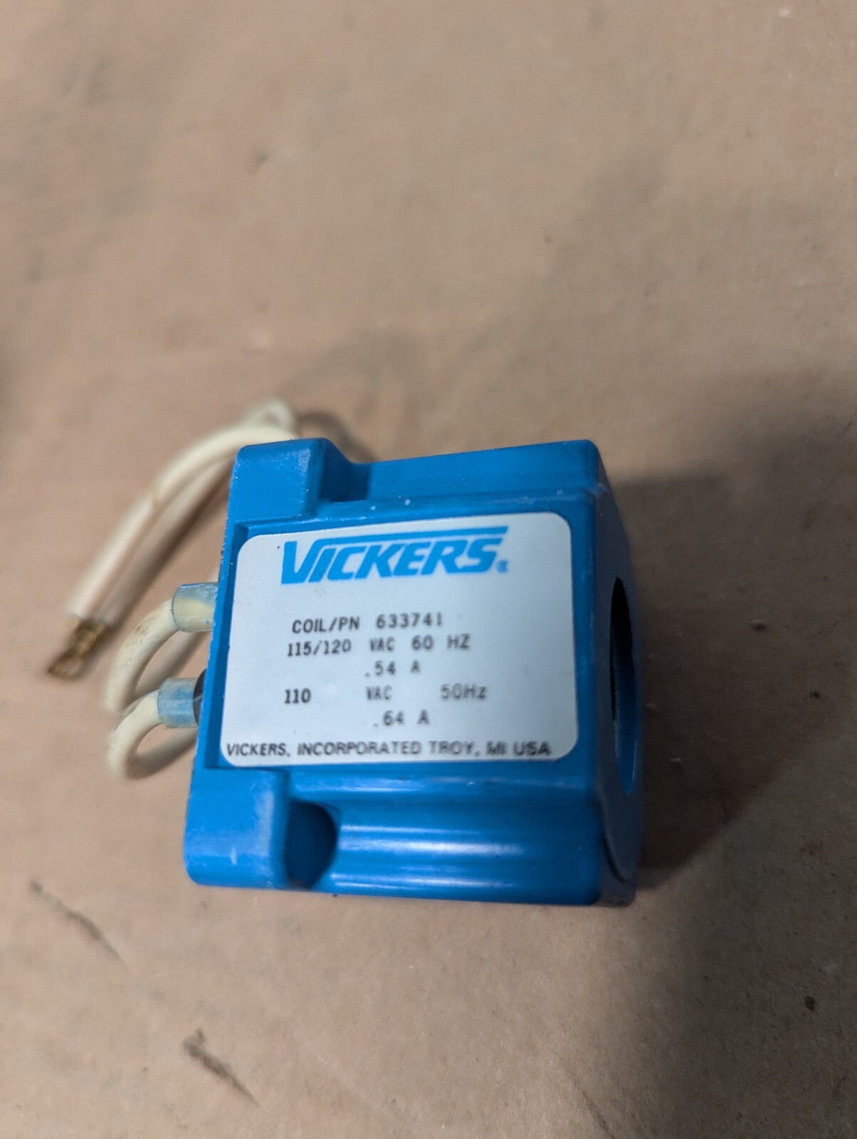 Vickers 633741 Solenoid Coil, 115/120VAC 50/60Hz, .54A, .64A