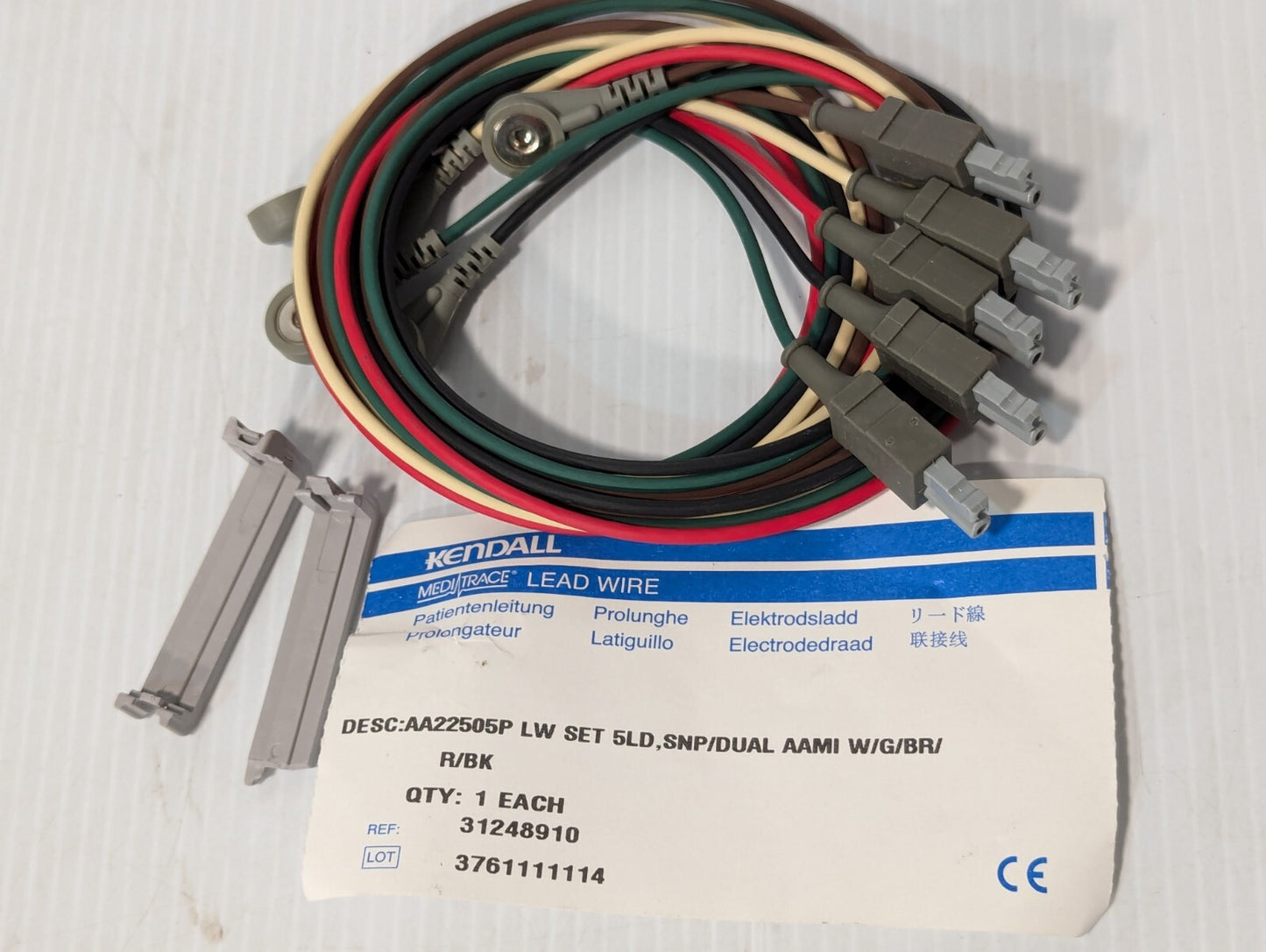 Kendall 31248910 Leadwire Set, 5 Lead, Snap to Dual AAMI Connector - Free Ship